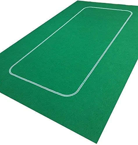 Tappeto verde in feltro da casinò per Texas Holdem Poker, con carte da gioco da Poker