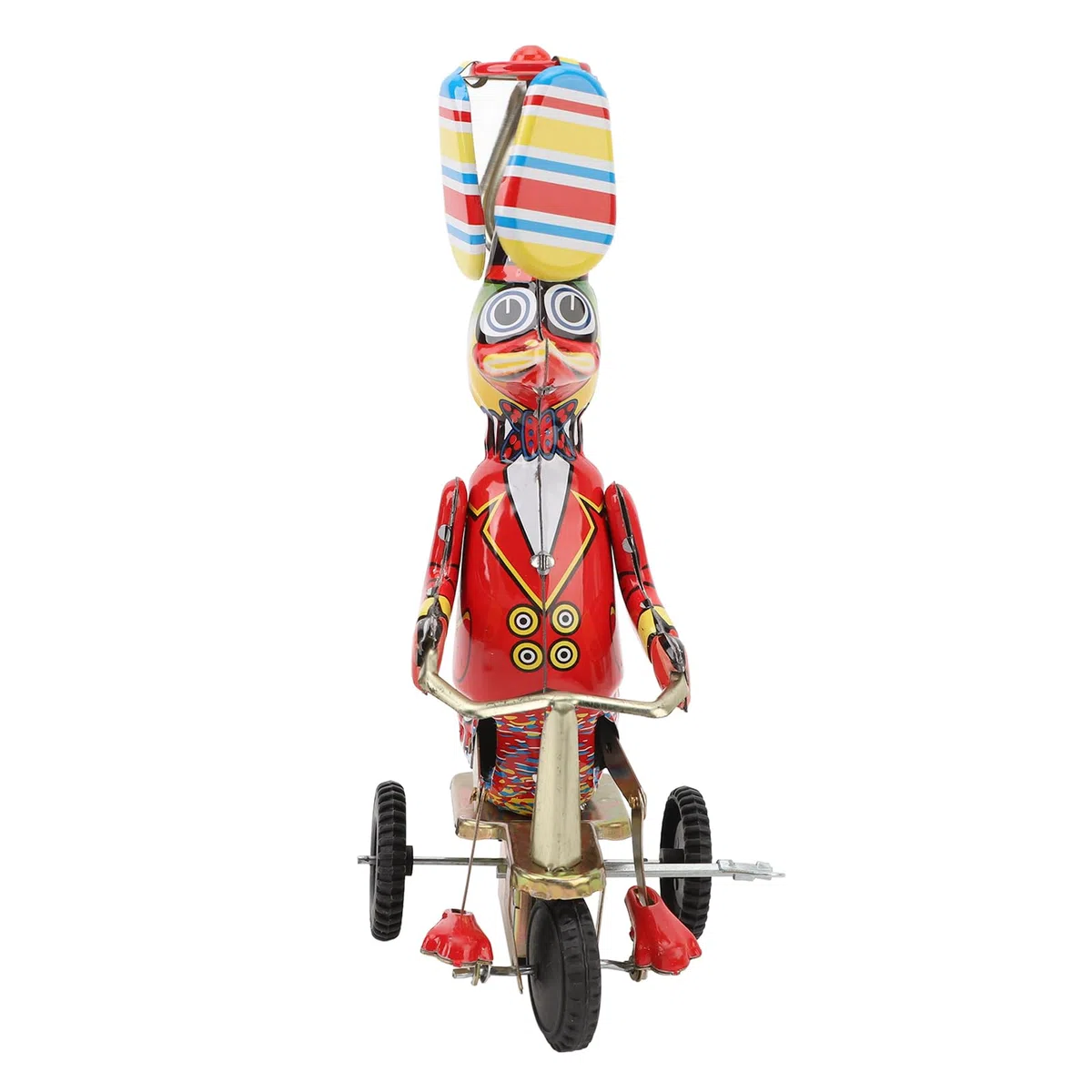 Anatra retrò su Bici Giocattolo di Latta Meccanismo a Carica Nostalgico Regalo per Adulti da Collezione Materiale: Banda Stagnata