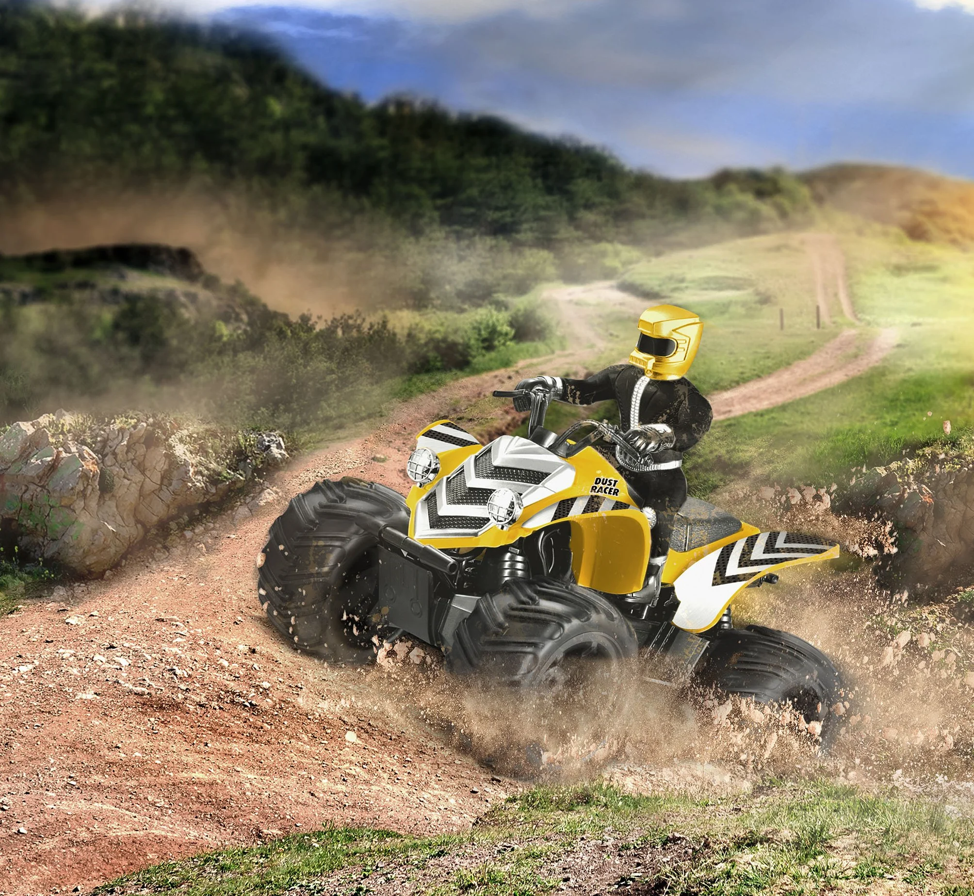 Revell Control Quadbike New Dust Racer I Scala 1:10 I Perfetto per Gli Appassionati di Corsa a Partire dagli 8 Anni I Grandi Pneumatici I Telecomando MHz I per Uso Interno ed Esterno I Quad