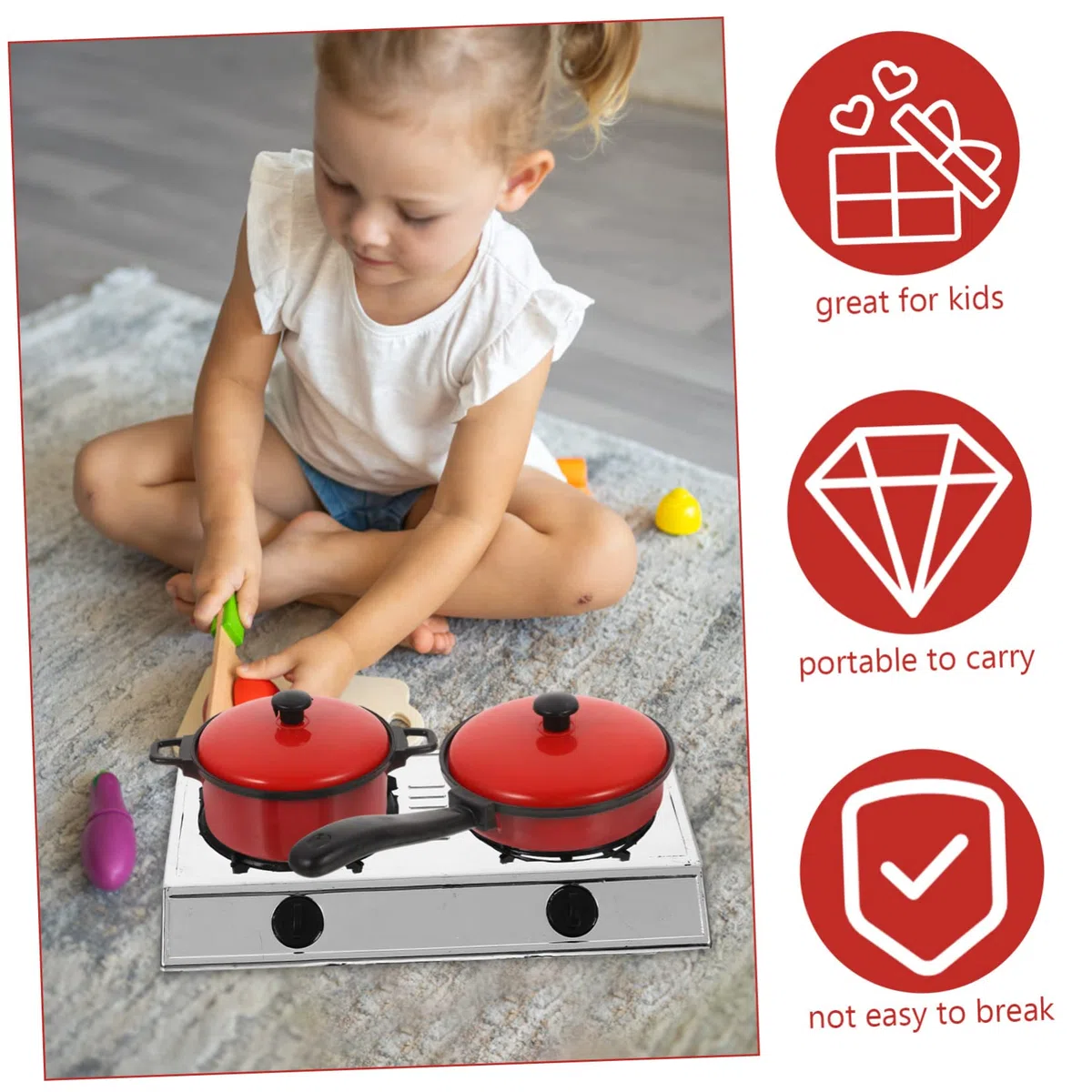 HEMOTON giocattolo da tavola vestito per bambini di legno mini giocattoli set da gioco in legno pentole da gioco per la casa utensili da cucina per la casa cibo stoviglie padella impostare