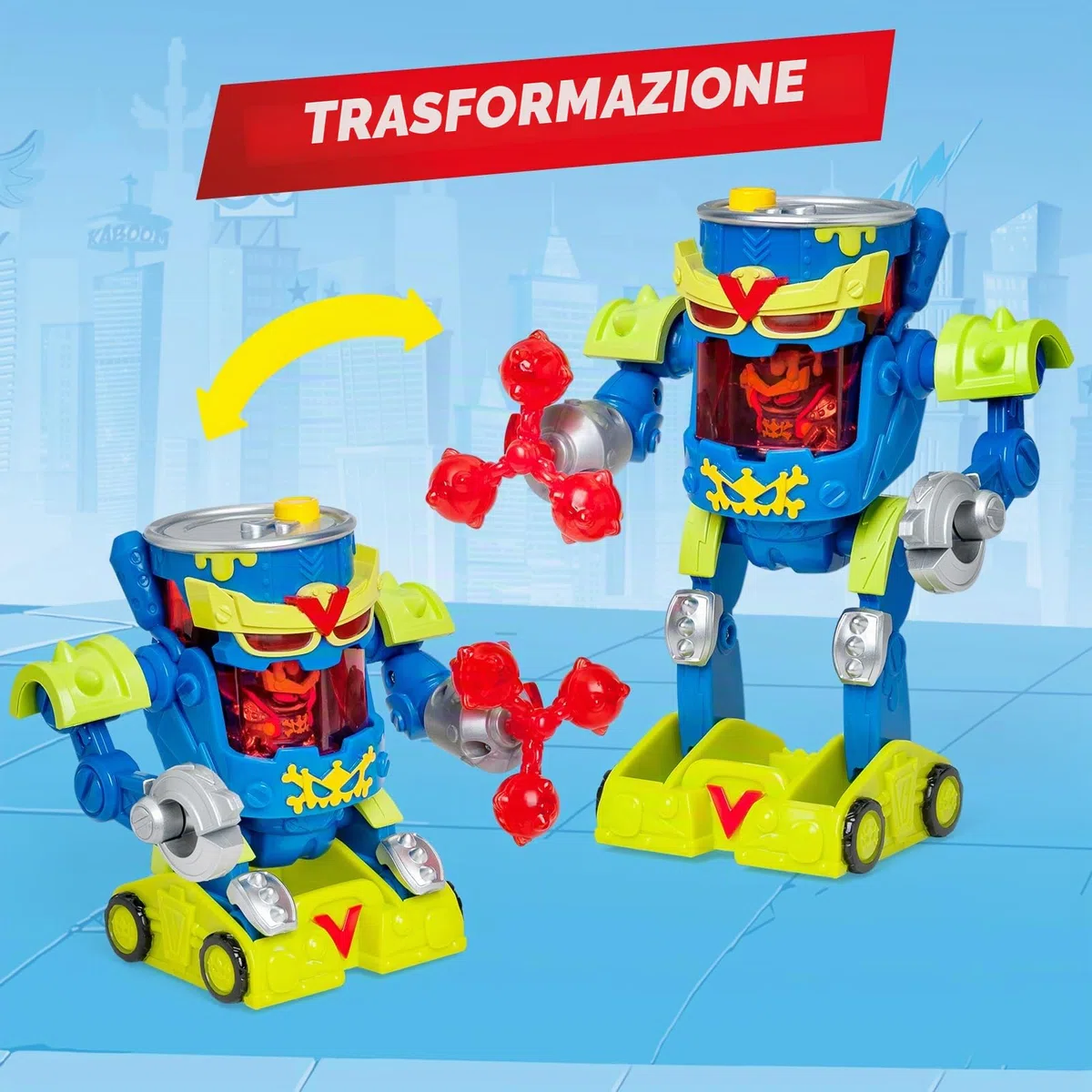 SUPERTHINGS – Ultra Striker Mr. King. Robot Ultra Striker Mr. King della serie TV "SuperThings Kazoom Power". Contiene 1 Ultra Striker Robot, 1 Mr. King esclusivo