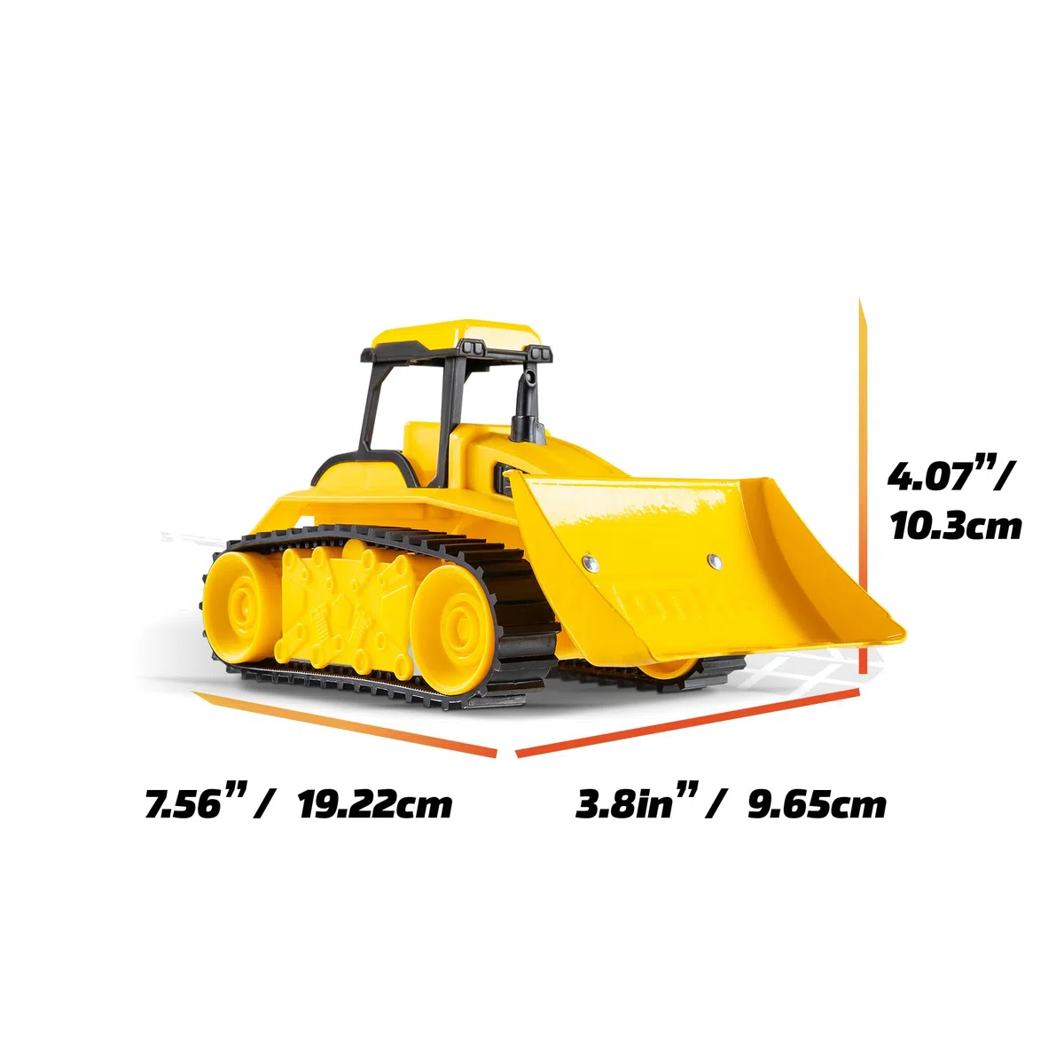 Tonka Basic Fun Mini Steel Classics Bulldozer - Costruzione in acciaio, parti funzionanti, luci e suoni realistici, design giallo vivido - perfetto per bambini dai 3 anni in su