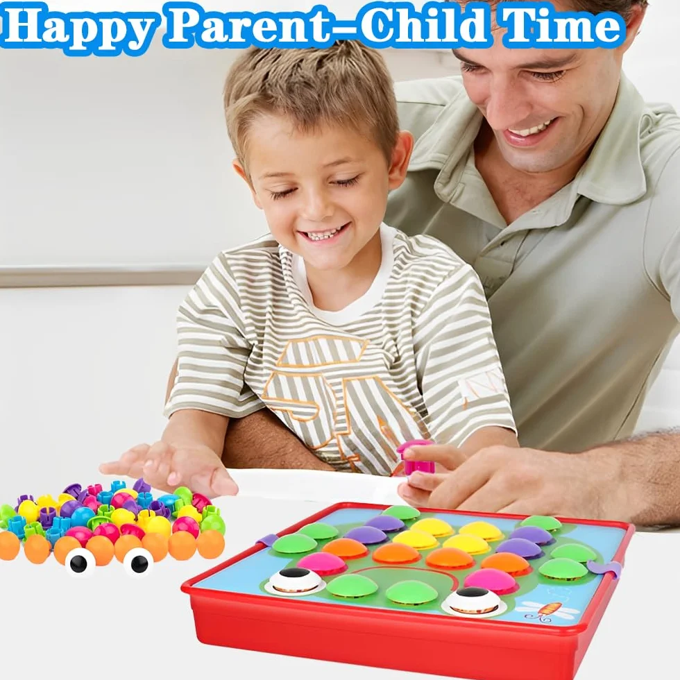 DxxD Gioco Chiodini per Bambini 2 3 4 anni, Gioco di Abbinamento Colorato, Puzzle Educativo per Bambini, Creativi Regalo di Compleanno Giocattoli Montessori Regalo Didattico Bimbo Bimba bambina