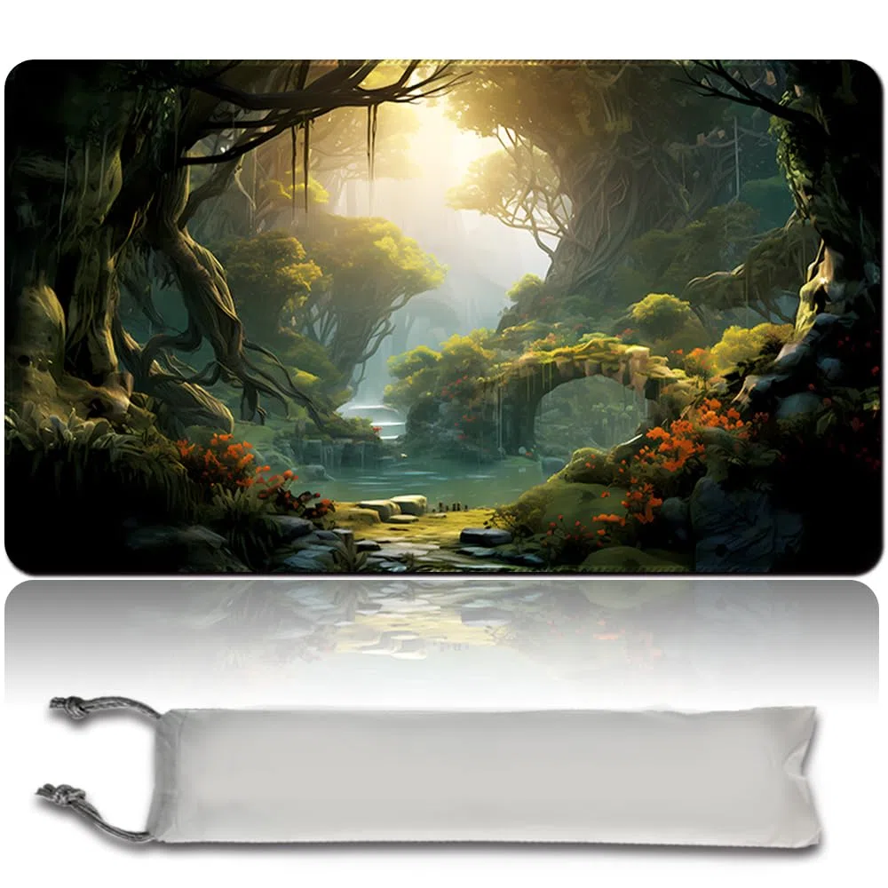 Gioco da tavolo mtg tappetini da gioco + sacchetto impermeabile gratuito, bordi smussati, superficie in gomma liscia, MTG PlayMat con zone (Original Black Lotus Playmat)