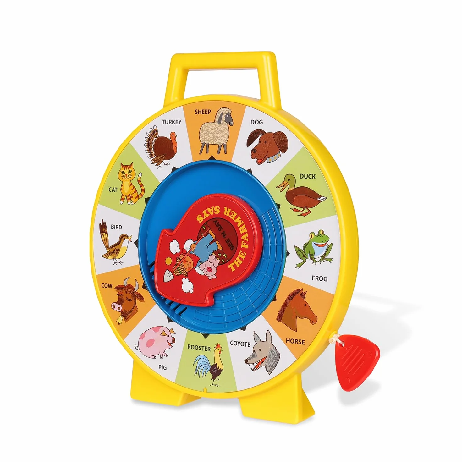 Giocattolo - See 'n Say Farmer Says, Classici Fisher Price, Basic Fun, 2070, giocattolo per bebè educativo e interattivo, adatto a bambini e bambine dai 18 mesi+ [Edizione in Inglese]