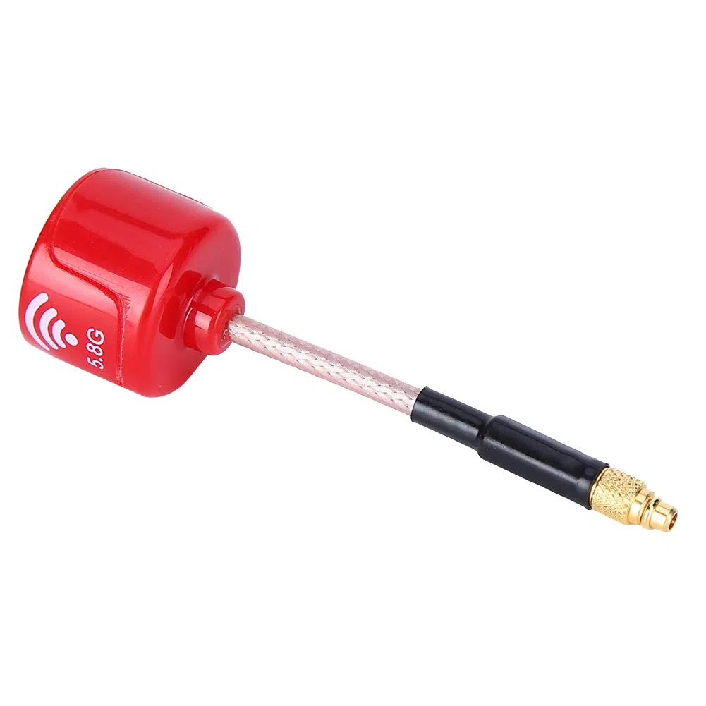 Antenna da 5,8 GHz, antenna da 5,8 GHz 3dBi RHCP ad alto guadagno circolare polarizzata adatta per FPV Racing Drone Accessori per parti RC Rosso(Straight MMCX)