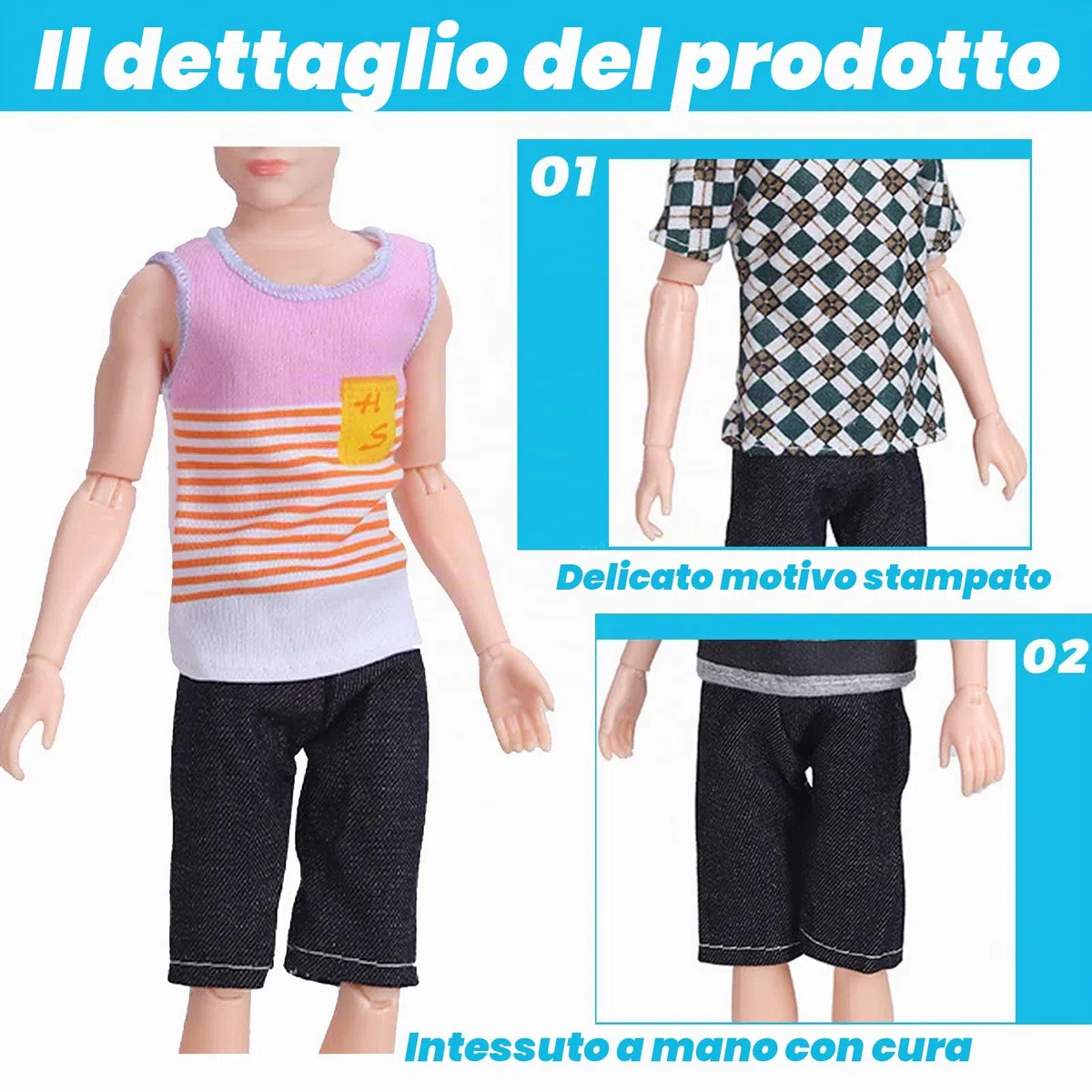 18 pezzi vestiti e accessori Compatibile con Ken, 6 abbigliamento casual abbigliamento 2 costumi da bagno 4 paia di scarpe per 12 pollici ragazzi bambole