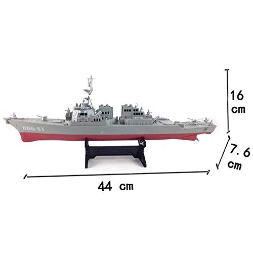 Distruttore Missilistico Guidato Modello di Nave Giocattoli Statici con Banco di Mostra Modello di Nave da Guerra Giocattoli Educativi DIY Hobby Regalo per Bambini