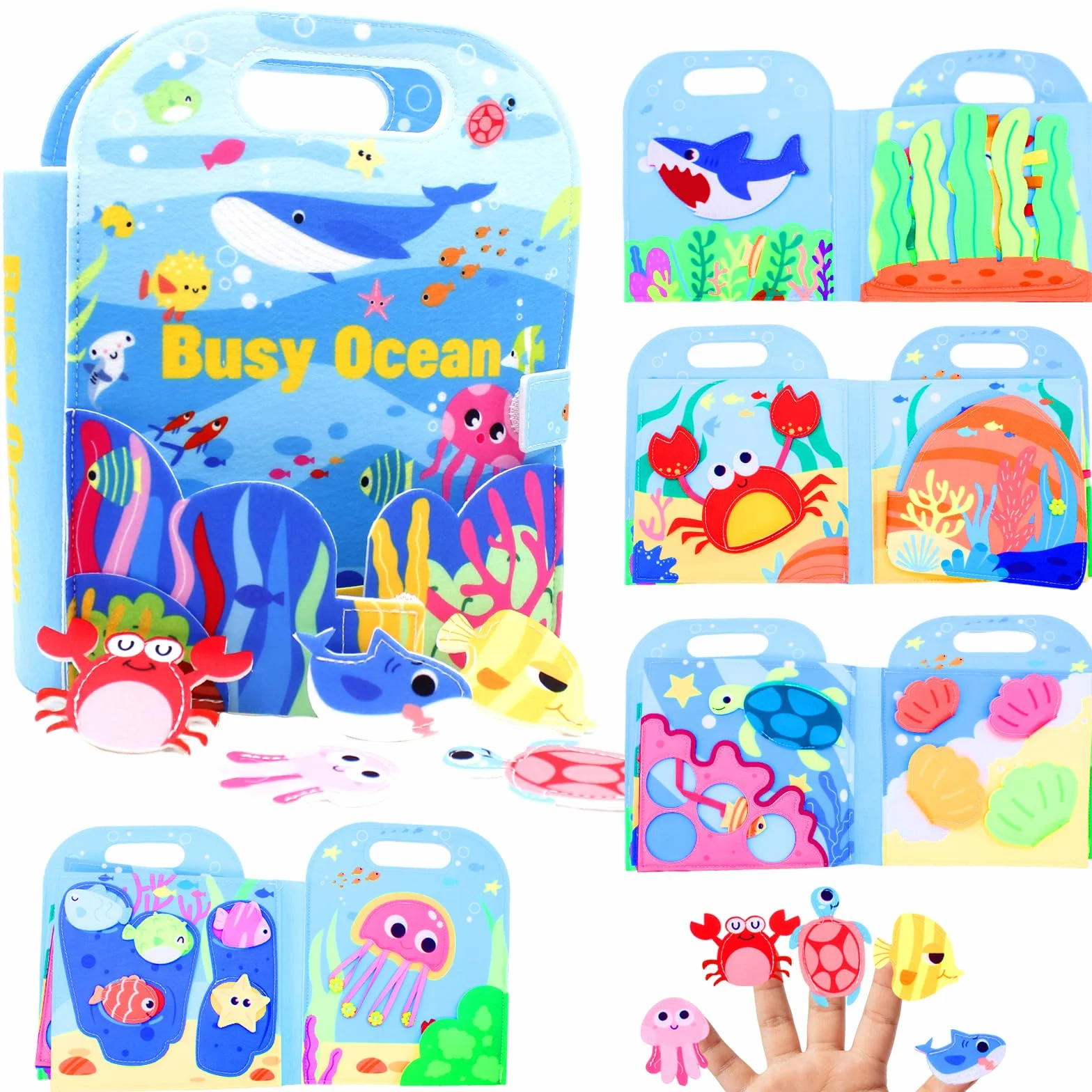 Busy Board Montessori Libro Interattivo 1 Anno, Libro in Tessuto per Bambini, Montessori Silenzioso Libros con, Giocattolo a Partire da 2 3 4 5 6 Anni, Regalo per Ragazzi e Ragazze
