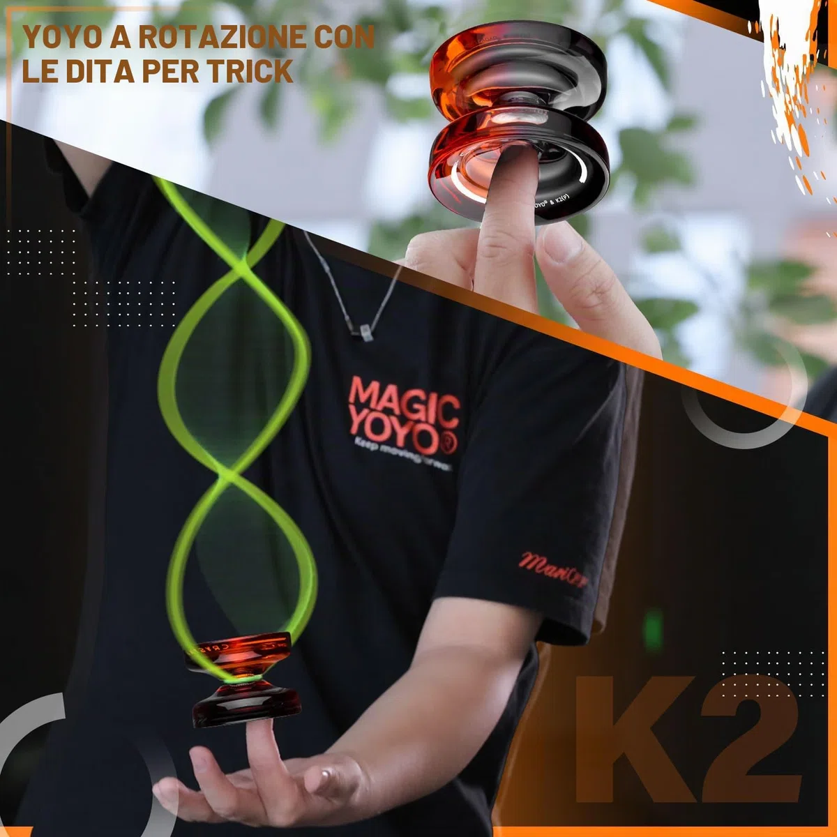 MAGICYOYO Crystal Yoyo K2, JoJo Professionale per Bambini e Principianti, Trick JoJo con Inattivo e Cuscinetto a sfera, Magic Jo Jo per Responsive e Unresponsive, con 12 Cordini, Valigia Accessori