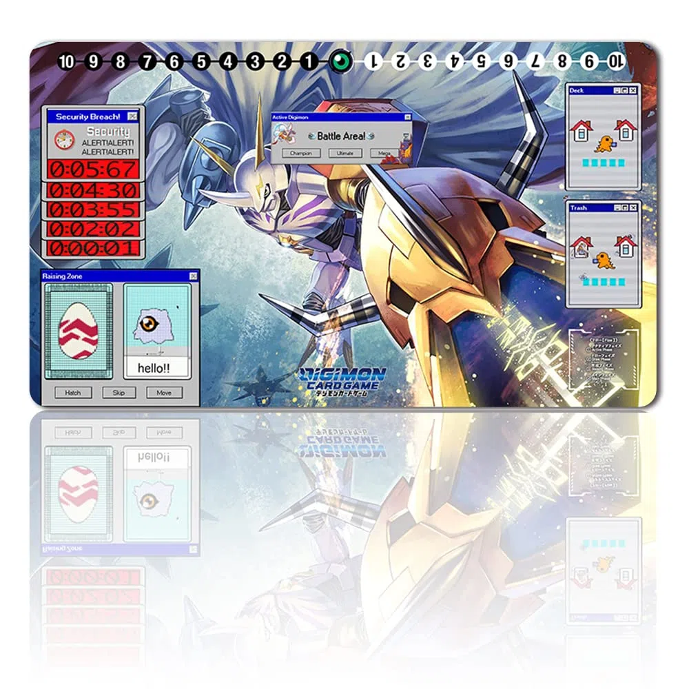 Four leaves Tappetino per giochi di carte collezionabili TCG, tappetino da gioco, impermeabile, per giochi da tavolo, dimensioni 60 x 35 cm, compatibile con Digimon TCG CCG RPG (OMNIMON)