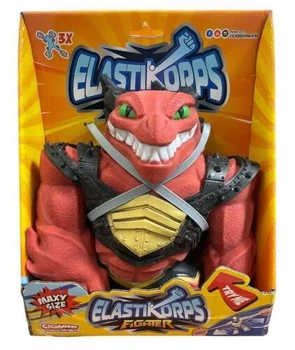 CICABOOM - Maxy Drago giocattolo allungabile (23 cm x 2 Kg) - Elastikorps Fighter Extra Force - Idea Regalo Bambini (Rosso)