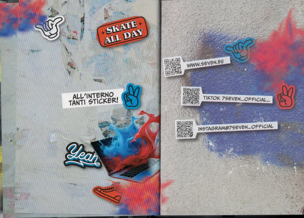 Diario Scolastico Agenda 7 SEVEN 2026-2027 Pocket – Datato, Grafica Urban con Stickers (Pallone)