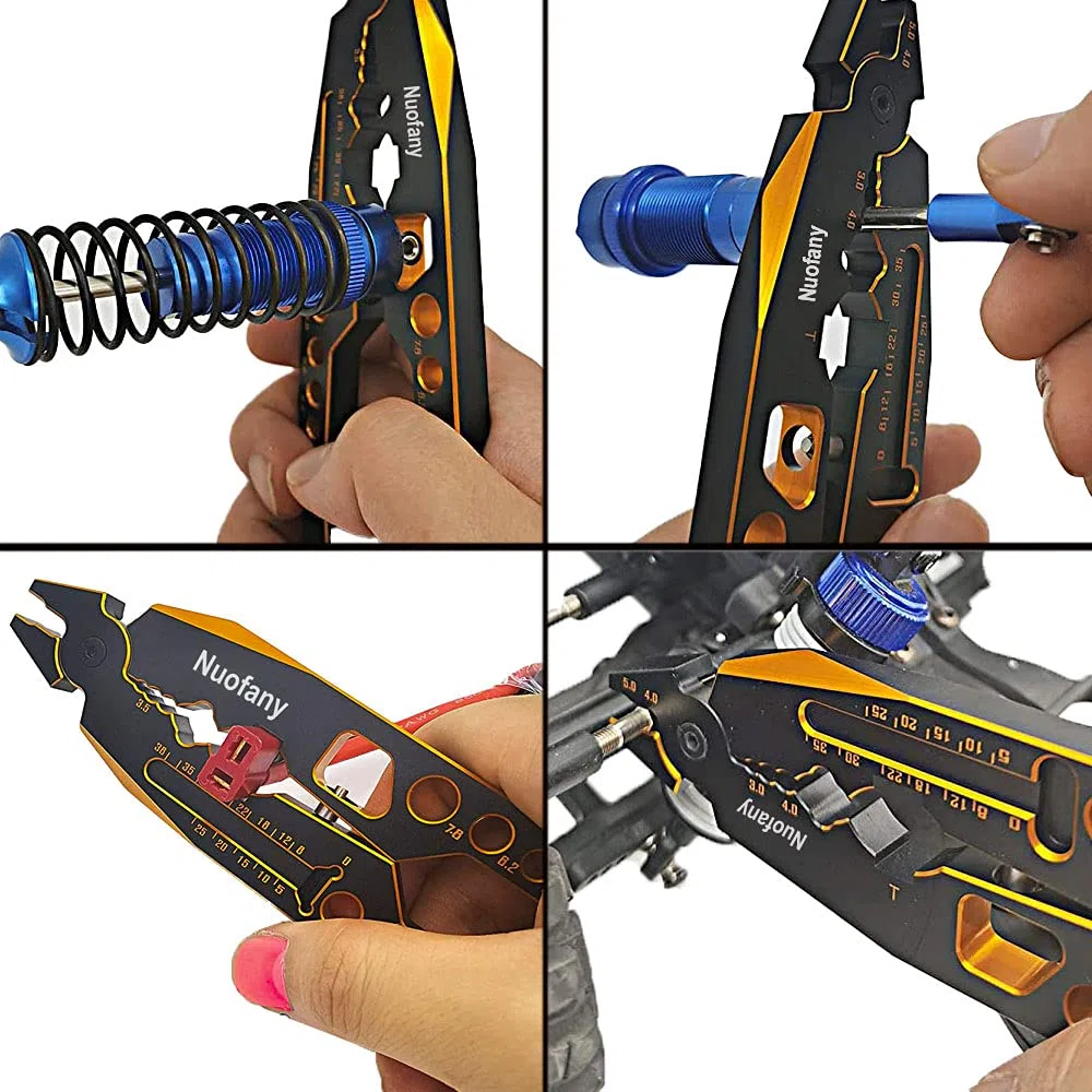 Pinze per ammortizzatori Nuofan RC 4 in 1 multi-funzione e strumenti per chiave a rotella da 1/10 per 1/8 1/10 Traxxas HSP Arm ARMA ASSIAL Losi Redcat RC Cars Trucks Rock Crawlers