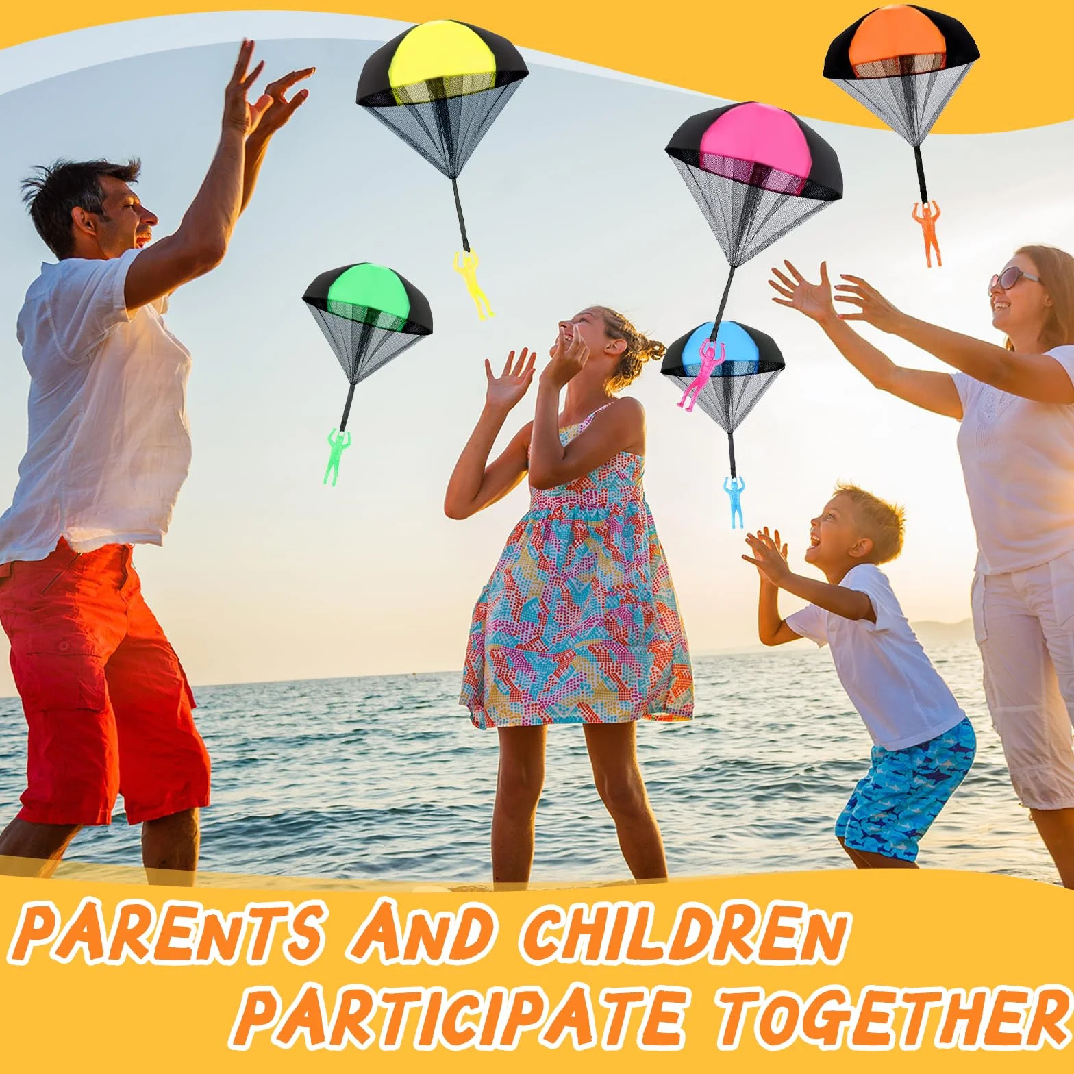 10 Pezzi Giocattoli per Paracadute, Giochi da Lancio, Giochi all'aperto per Bambini, Giocattoli Volanti da Lancio All'aperto, per Bambini e Adulti