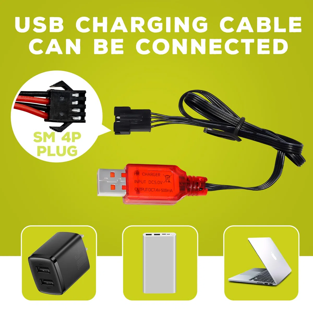 7.4V 3000mah 15C 2S batteria agli ioni di litio con spina SM-4P con cavo di ricarica USB Adatto per EC08 DE85 RC auto camion RC barca RC Drone ingegneria batteria del veicolo