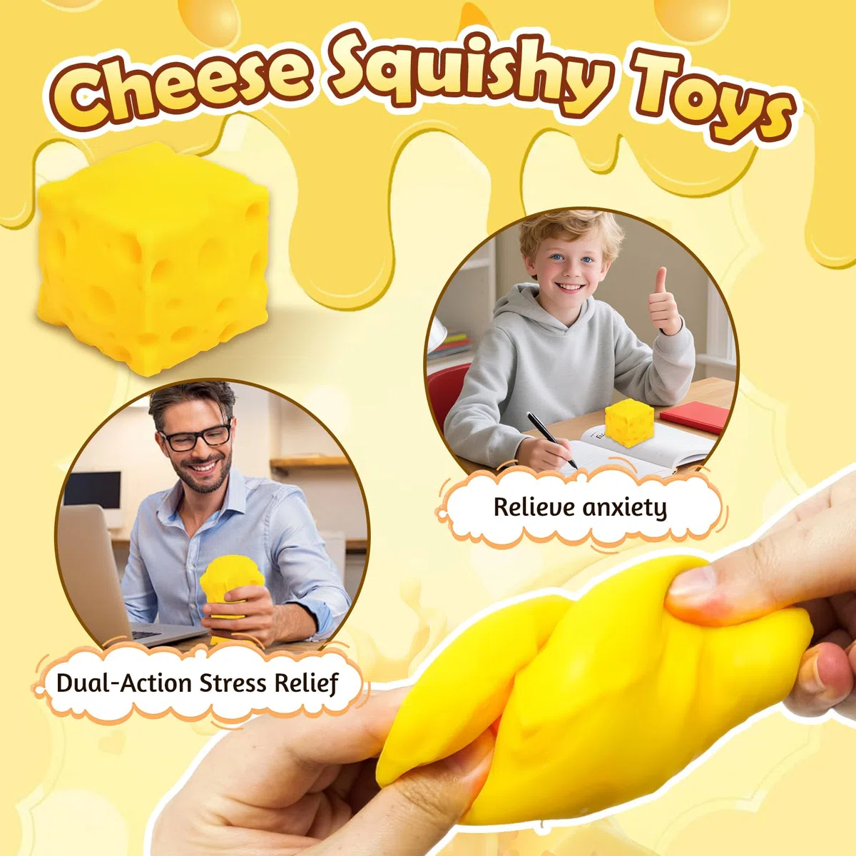 TOGETDREAM 2 Pezzi Butter e Formaggio Squishy, Design Realistico Burro e Formaggio