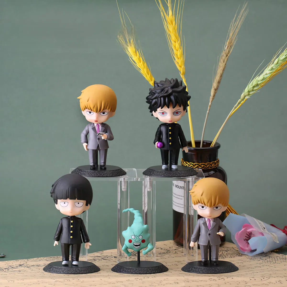 Mob Psycho 100 Figure, 10,9 cm Anime personaggi dei cartoni animati Statua da collezione Modello Figura Giocattoli Ornamenti per Fan Collezione Regali (5 pezzi)