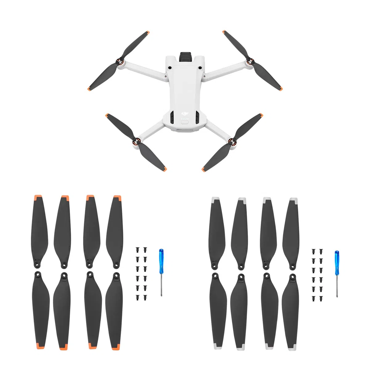 16 Pezzi Elica per Mini 3, Pale di Ricambio per Drone DJI Mini 3, Accessori Stabili, Eliche di Ricambio, Leggere, Poco Rumorose, in Volo (Arancione e Argento)