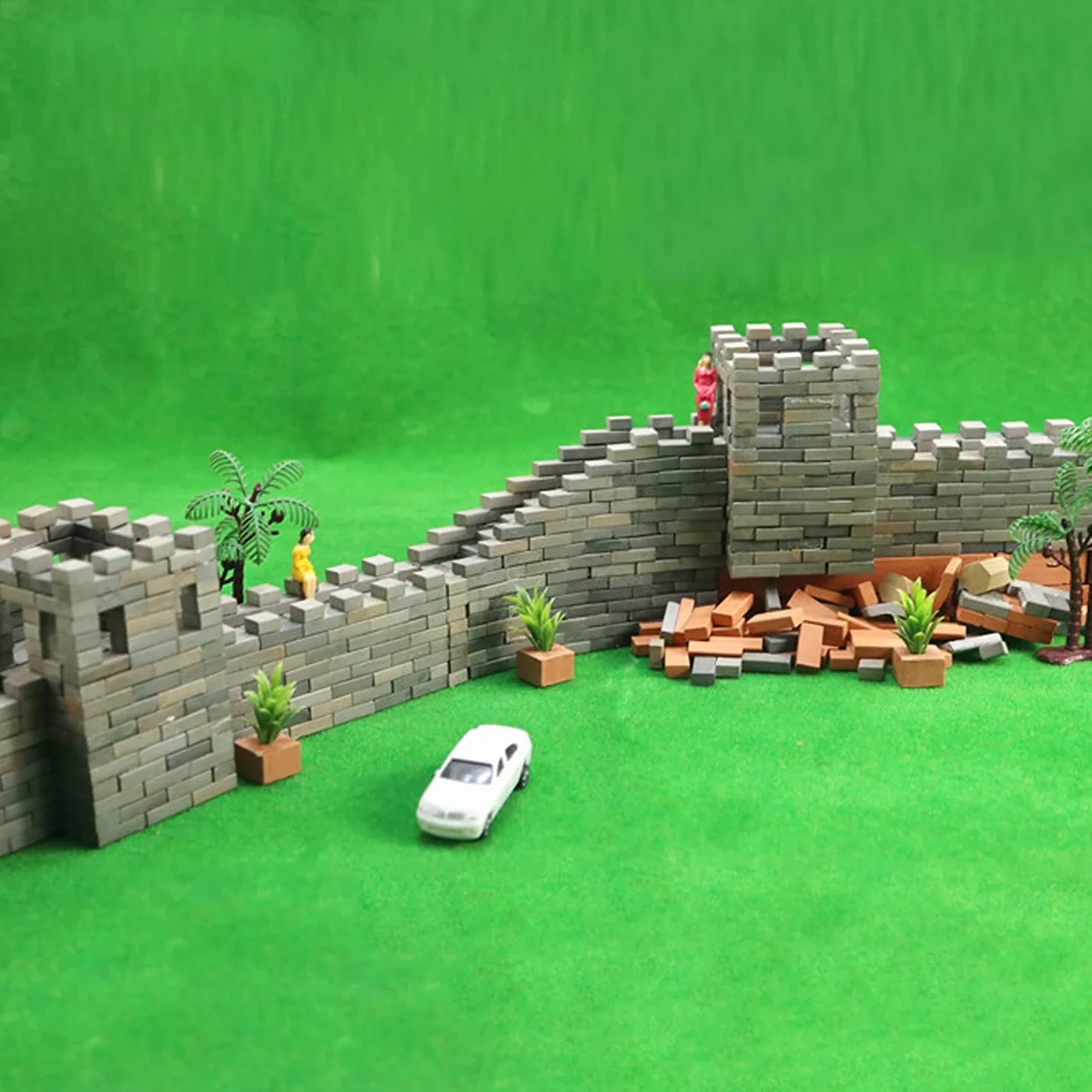 Cayway 420 Pz Mattoni in Miniatura Mini Modello Rossa 1:35 Costruzione per Micro Paesaggio, Fai Da Te Casa Delle Bambole in Mattoni Diorama Fairy