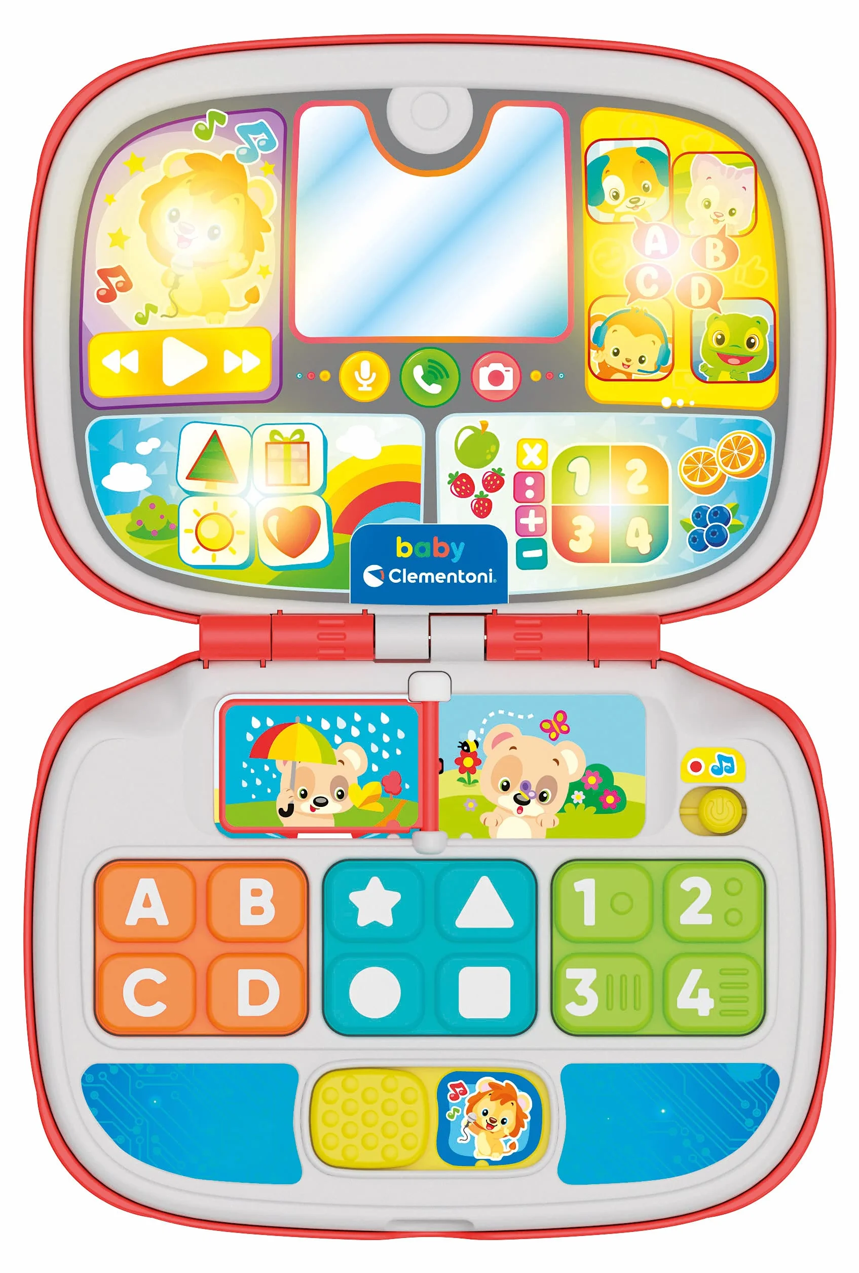 Clementoni - 17677 - Laptop Amici Animali, Gioco Interattivo 9 mesi, Centro Attività e Computer Educativo per Bambini (Versione in Italiano)
