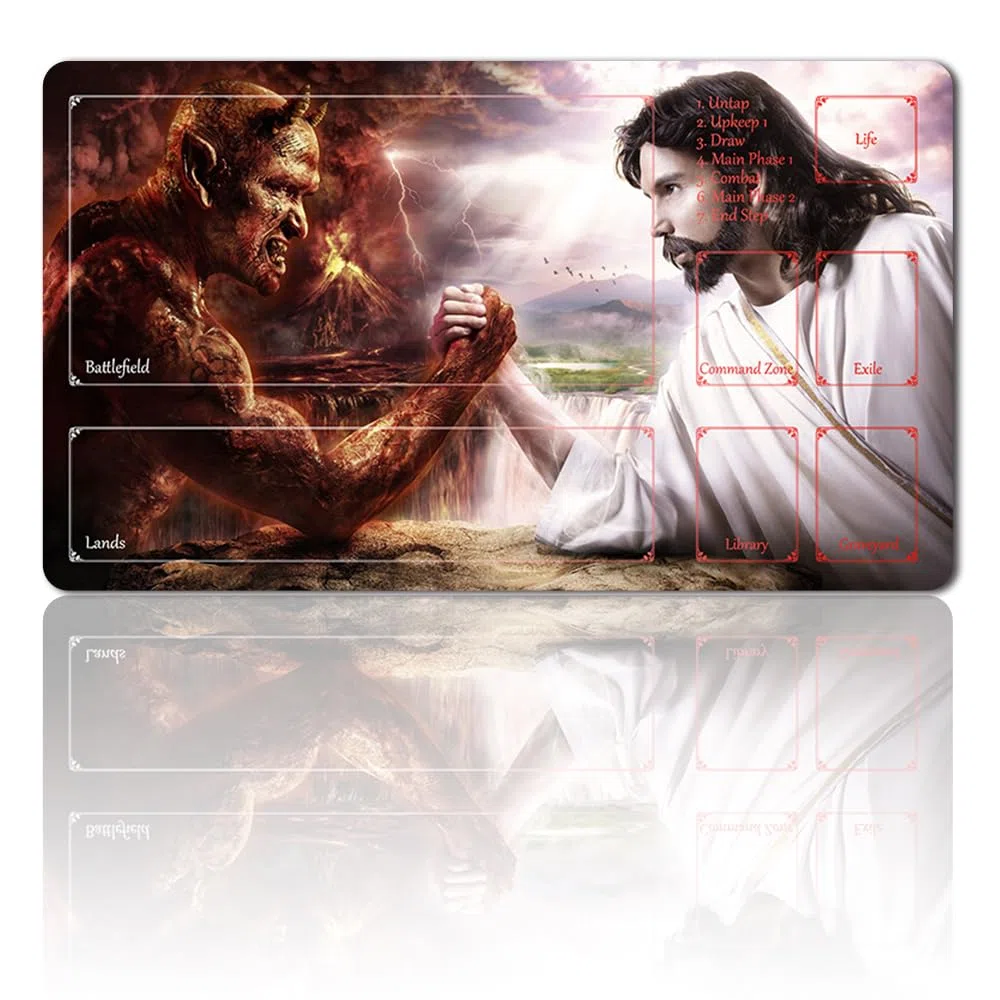 Tappetino da gioco MTG Angels, borsa impermeabile, 60 x 35 cm, zone di carte, mouse, 2