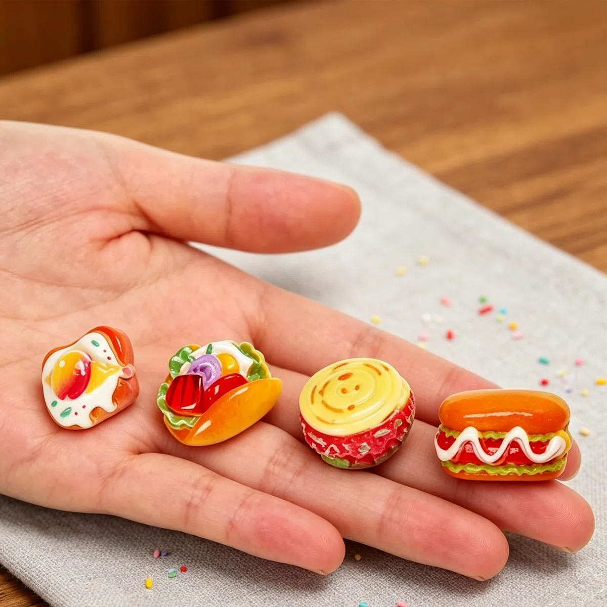 Barbecue in Miniatura per Casa delle Bambole, Accessorio Scala 1:20, 5,6x2,2x6cm, con Hot Dog, Giocattolo Realistico per Bambini