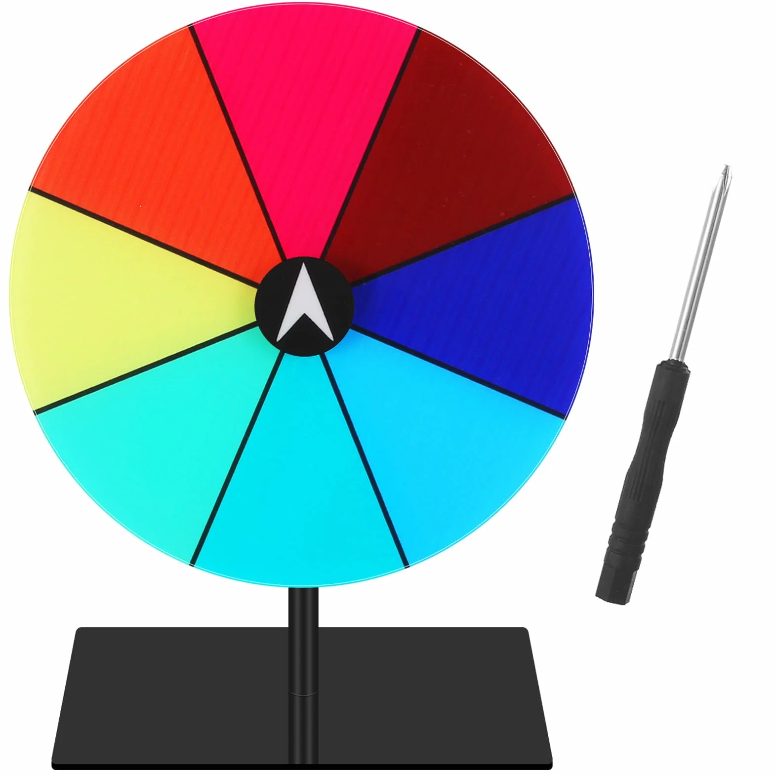 Ruota di Fortuna Girare, Colorata Rotella di Fortuna, Ruota Girevole Cancellabile a Secco, 8 Slots Color Roulette Prize Wheel, Ruota della Roulette da Tavolo per Compleanno Lotteria Festa Festa
