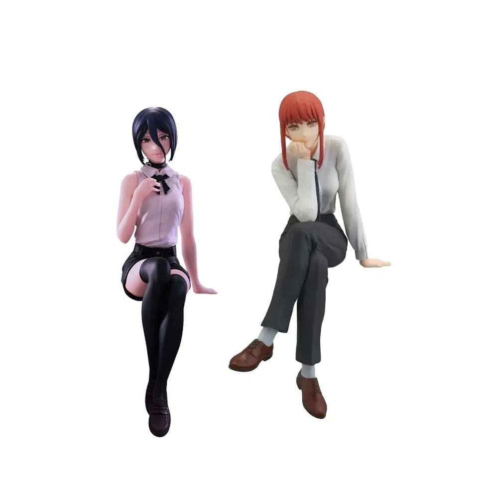 2 statuette anime, reze/makima, sagoma seduta, modello in PVC, cartone animato, decorazione da tavolo, da collezione, regalo per fan degli anime