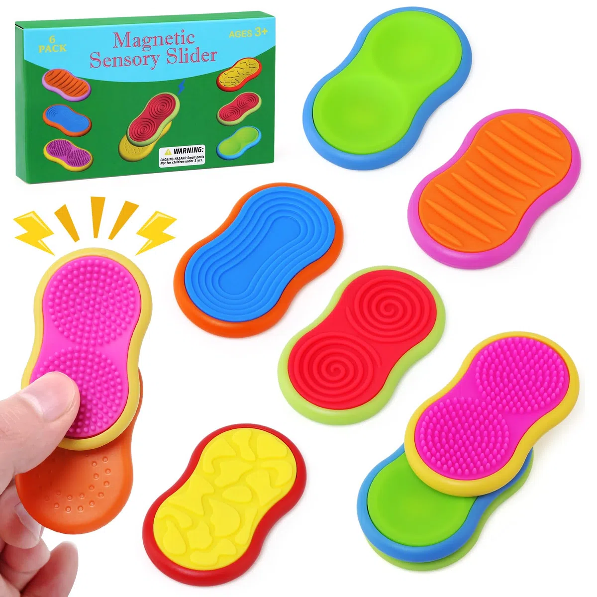 JoyPlus Fidget Toys Magnetici, 6 Pezzi Antistress Bambini per Autismo e ADHD, Aiuta ad Alleviare Lo Stress e l'ansia, Giochi Autismo per Concentrarsi, Anti Stress Gadget Silenziosi, Idea Regalo