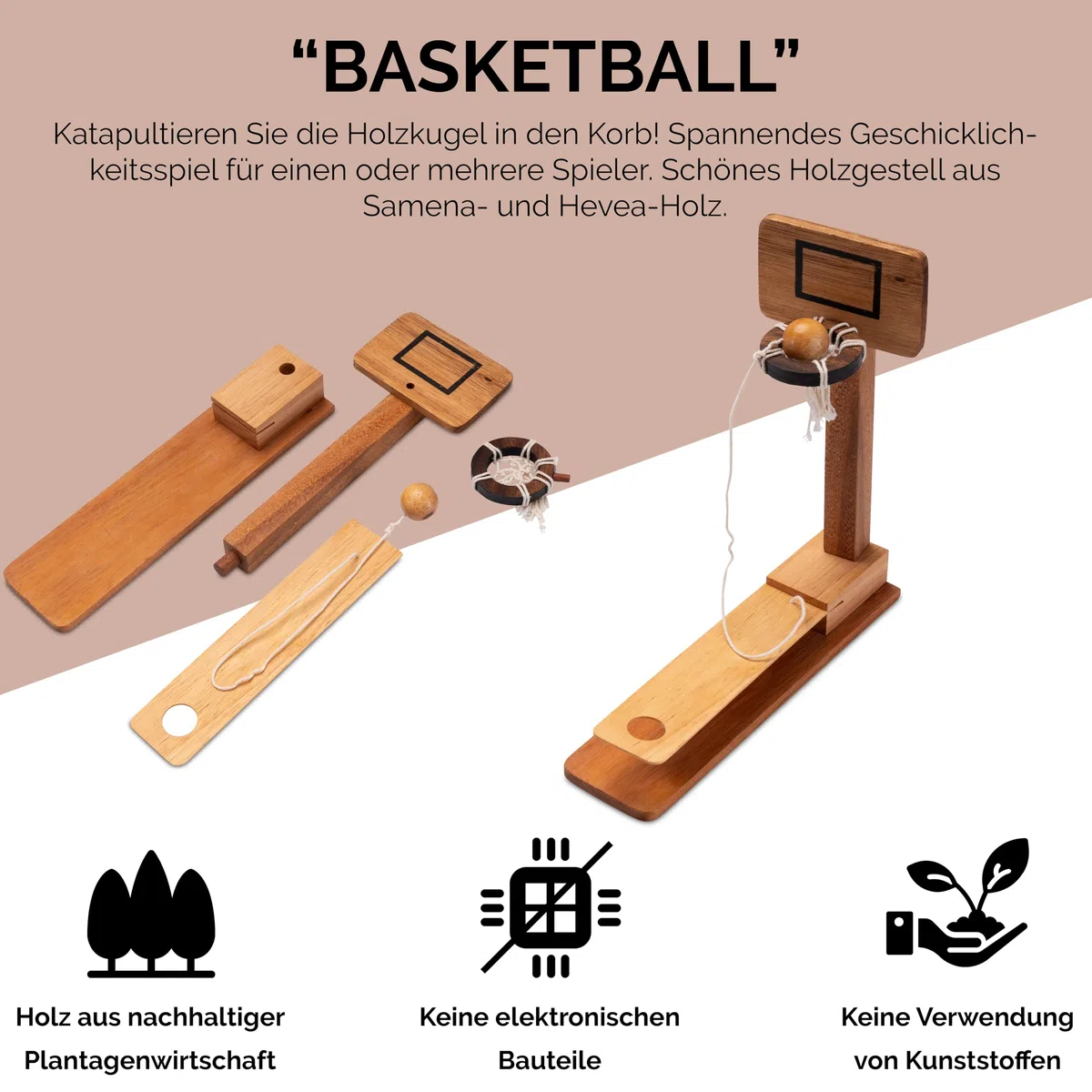 LOGOPLAY Basket - Gioco di abilità in Legno