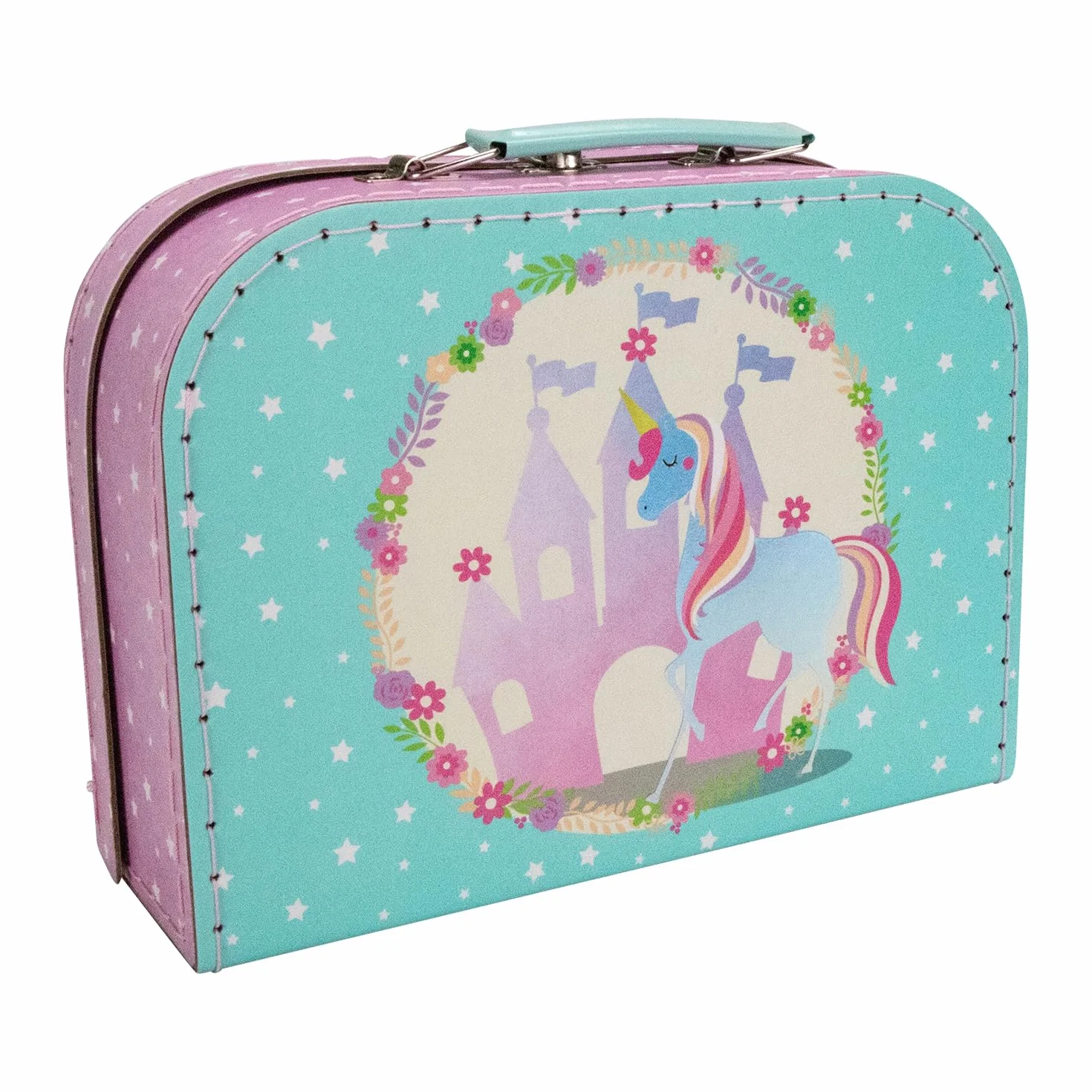 GICO Set da tè per bambini, valigia da gioco, set da tè con tema unicorno, giocattolo, stoviglie in porcellana, 13 pezzi - CH12102