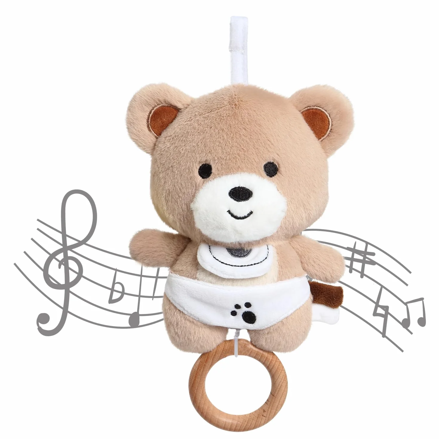 Carillon Neonati, Orso Carillon Lullaby Peluche con Una Dolce Melodia,da Appendere, Giocattolo per Neonato e Bambini 0+ MES