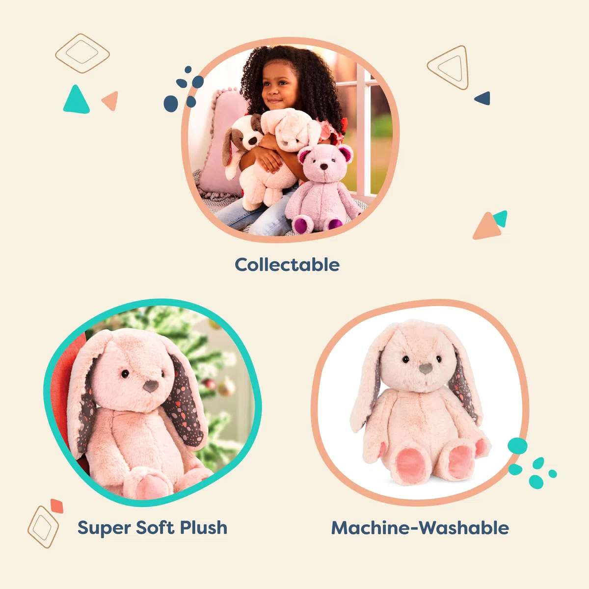 B. toys - Happyhues - Coniglietto Butterscotch - Coniglietto di peluche - Animale di peluche per neonati, bambini e ragazzi - Lavabile in lavatrice - 0 Mesi +