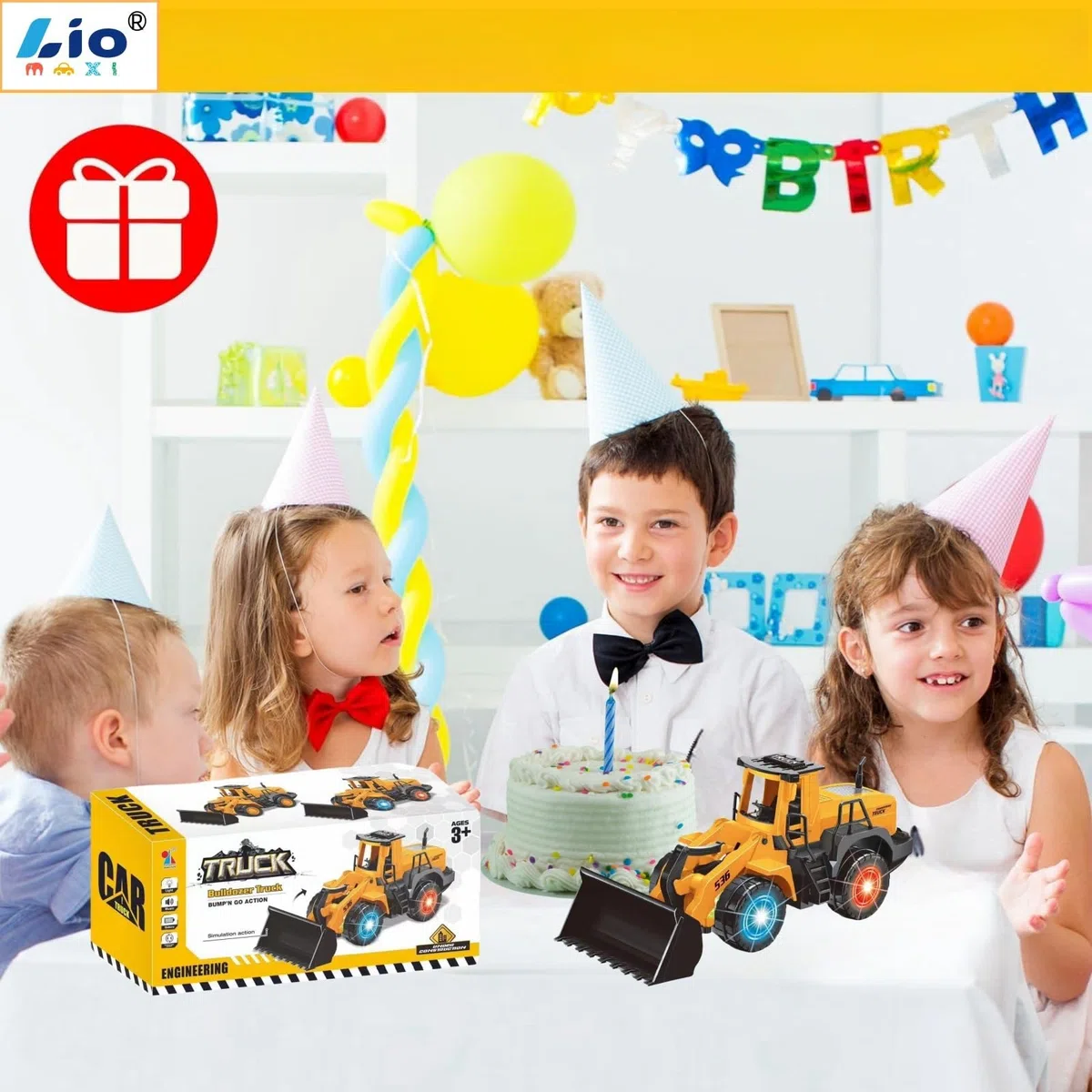 Bulldozer Giocattolo,camminare automatico con suono e luce veicoli da cantiere,Camion da Cantiere Bulldozer,Giocattolo di Sabbia da Miniera,con luci e musica multipla,per bambini 3-7anni