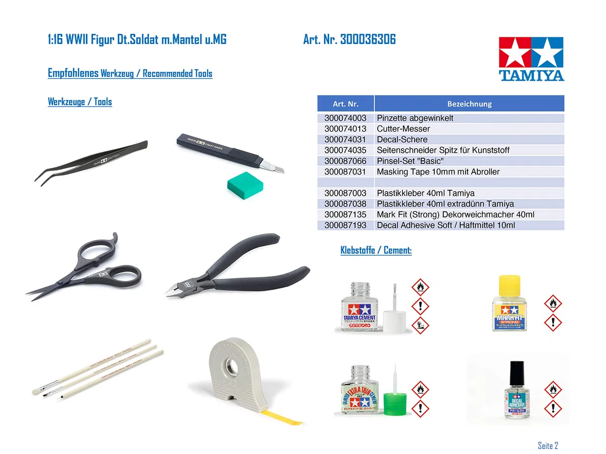 Tamiya 36306 - Soldato con Arma, Scala 1:16