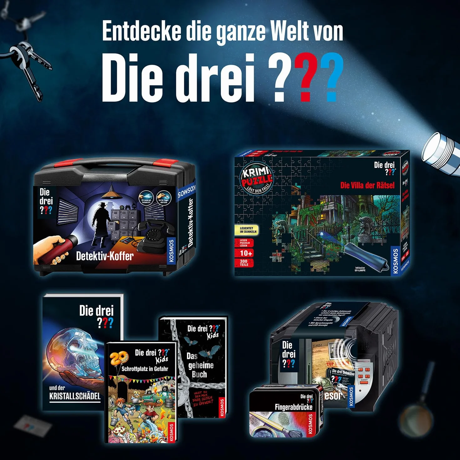 Die drei Laboratorio Detective di Kosmos, esaminare Tracce e Risolvere Segreti, Stazione di Laboratorio per sperimentare Molti Accessori, Set di Giocattoli Detective per Bambini dagli 8 Anni in su