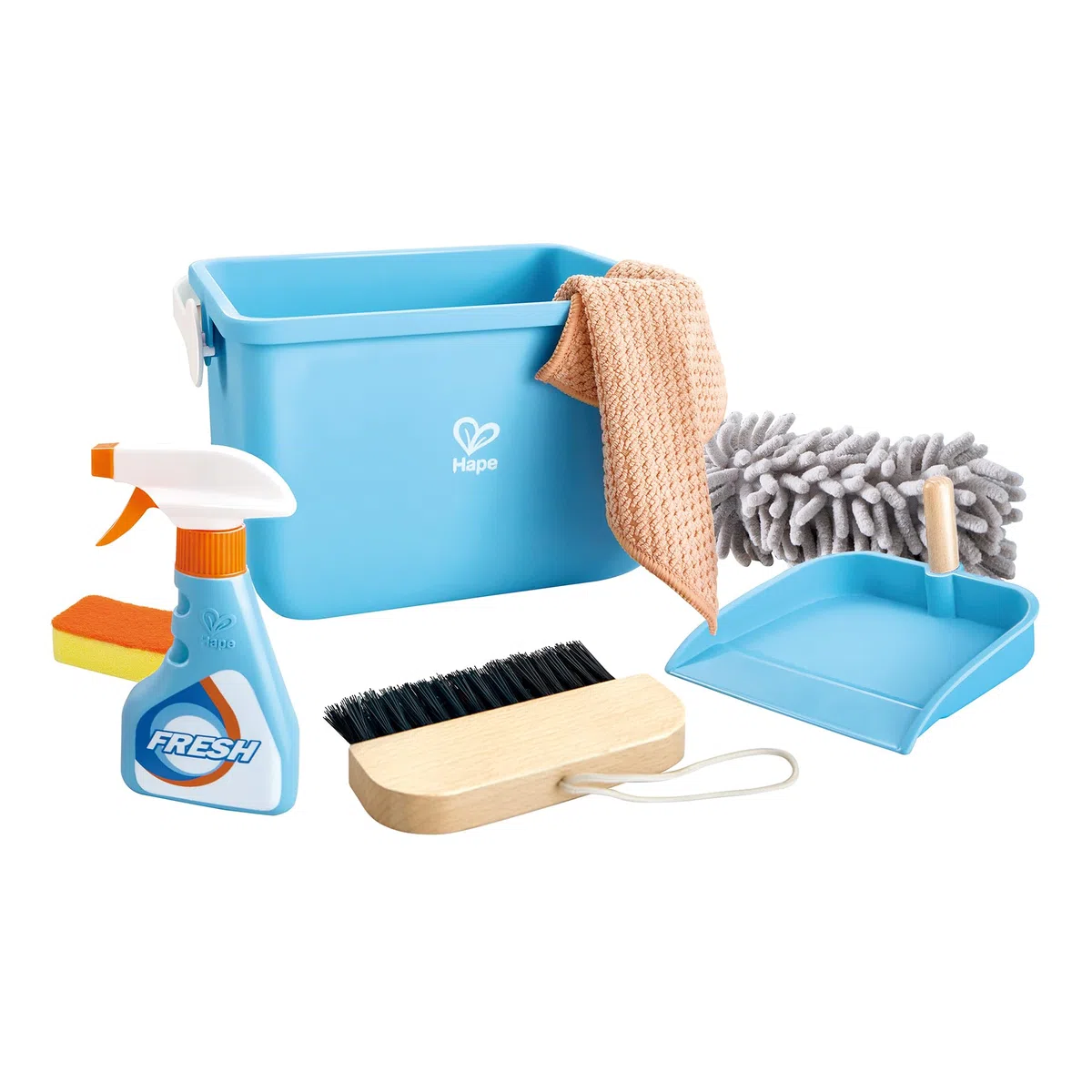 Hape Set Secchio per Pulizie per Bambini - Gioco di Imitazione con Strumenti di Pulizia per Piccoli Aiutanti