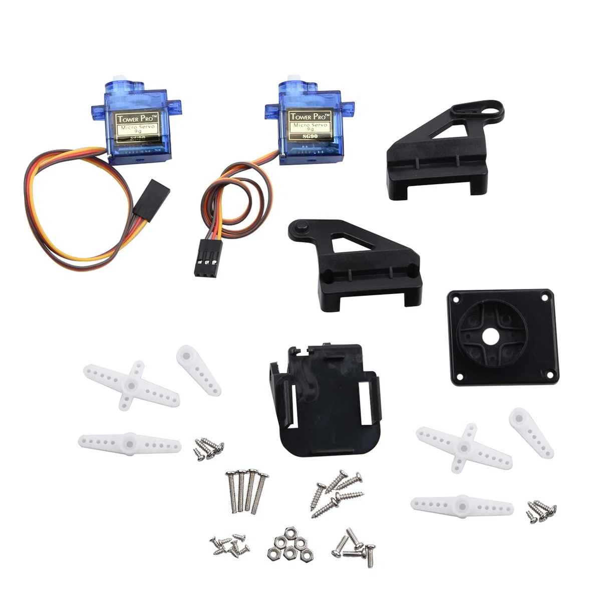 TECKEEN Staffa per Gimbal a 2 Assi con Servo PTZ Piattaforma per Telecamera Pan/Tilt Anti-Vibrazione Set di Supporti per Telecamera per Aerei, Robot, Auto con Servo da 9g