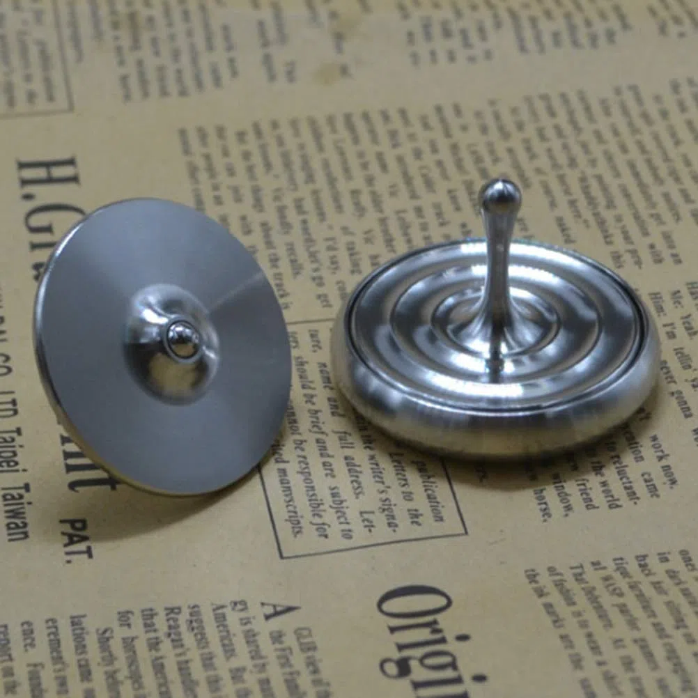 Trottola giroscopica in metallo Grande giocattolo rotante in argento accurato Decorazione magnetica rotante, trottola Decorazione magnetica rotante Gocce da tavolo Spiner Giocattoli Regal