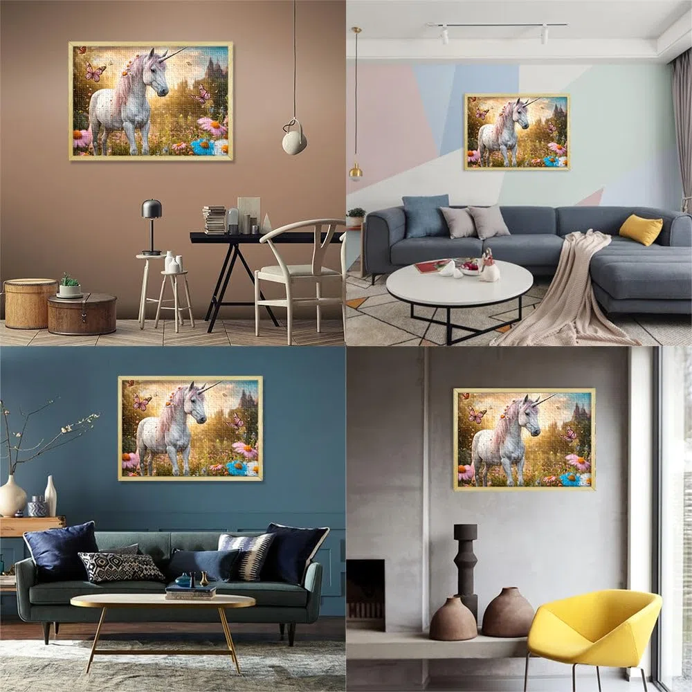 Puzzle da 1000 pezzi per adolescenti UNICORNO FANTASY EPICO Allena il tuo cervello e le tue mani perché è ideale come regalo per tutta la famiglia 38x26cm