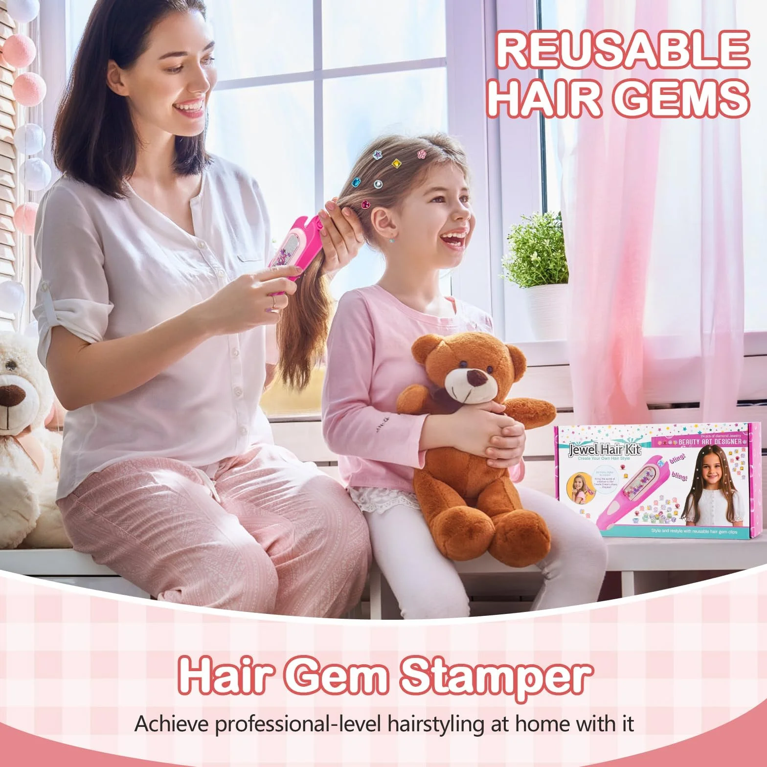 Regalo Bambina 5 6 7 8 9 10 Anni, Kit Gemme Capelli Giochi Bambina 4-10 Anni Femmina, Lavoretti Creativi per Bambini, Regalo Compleanno Ragazza 11 12 Anni