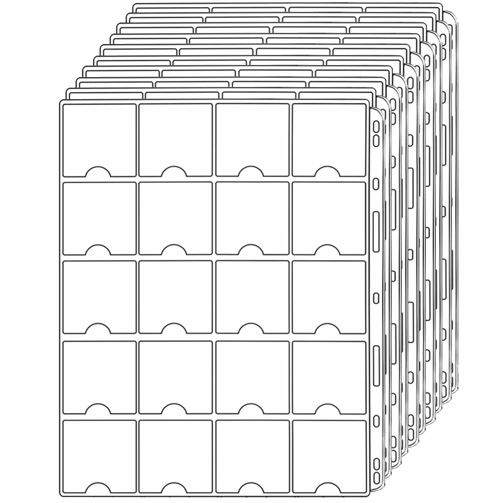 Uncle Paul Pagine tascabili per Monete da 5x5 cm (2 "x2) Lancia Monete Portamonete Standard a 9 Fori per Raccolta Monete 20 Tasche per la Maggior Parte delle Dimensioni Monete CS38