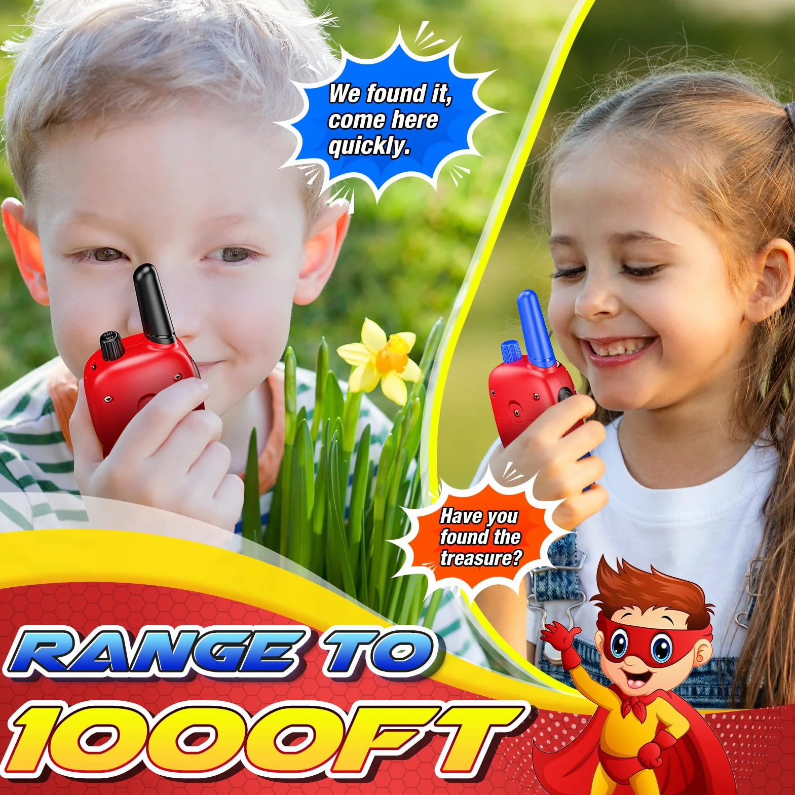 Walkie Talkie Bambini Gioco 3-12 Anni Giochi da Esterno Regali Pasqua