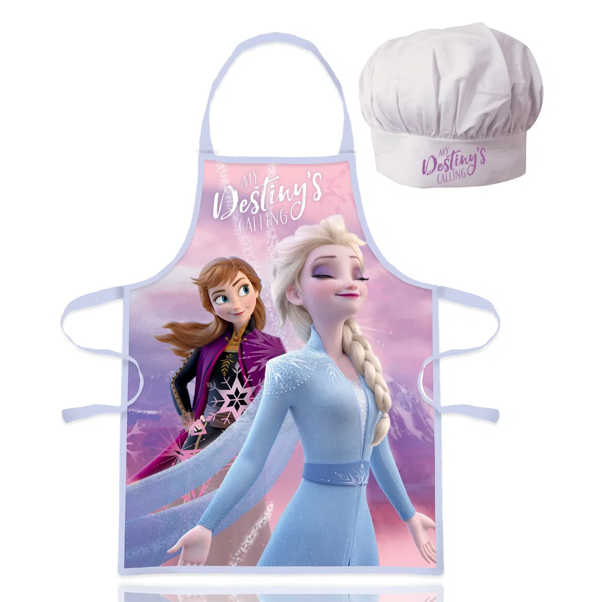 Grembiule Cucina Bambini Frozen, Set Chef con Cappello, Vestito Cuoco Bambino, Grembiule e Cappello regolabile per dipingere, Costume Cuoco Bambino, Elsa Magic