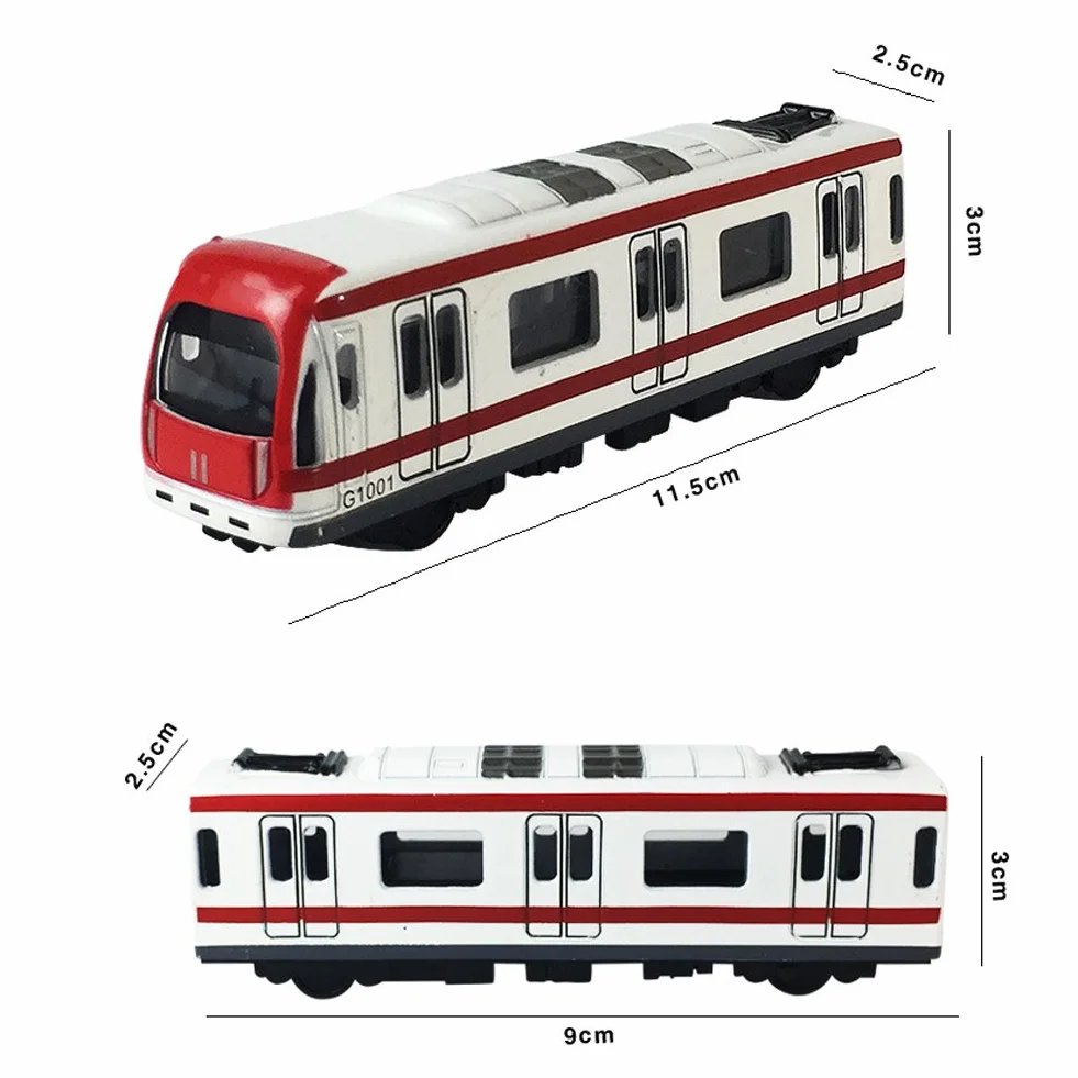 Train Modello, 4pcs giocattolo Car Set lega Ferroviario Treno della metropolitana Modello, 1/64 Scala lega Metropolitana / Model Car ToysPlay, Rosso Bianco
