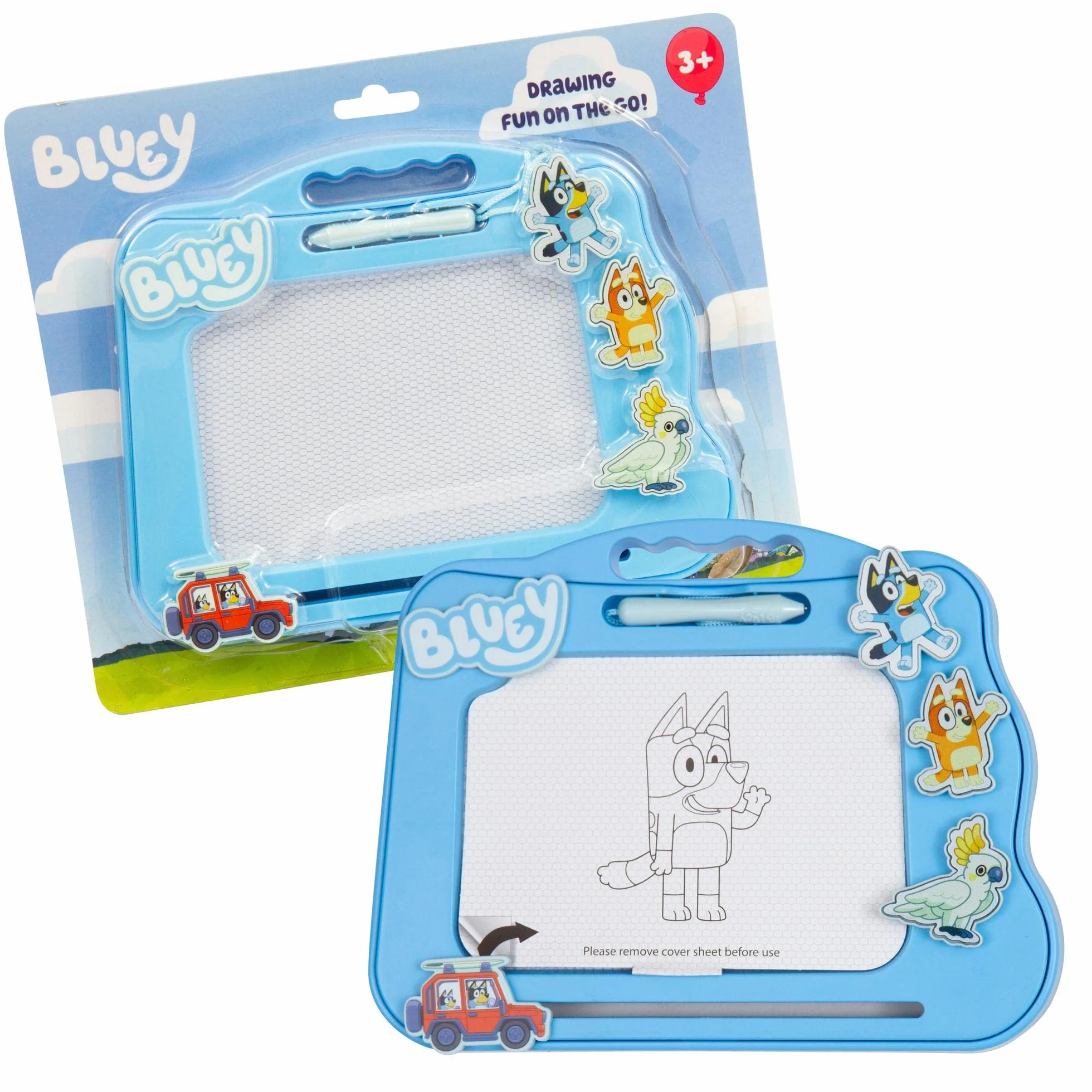 Giochi Preziosi - Bluey Lavagnetta Magnetica per Disegnare I Personaggi Preferiti della Serie Include Tre Simpatici Magneti, per Bambini A Partire dai 3 Anni, Bly14000