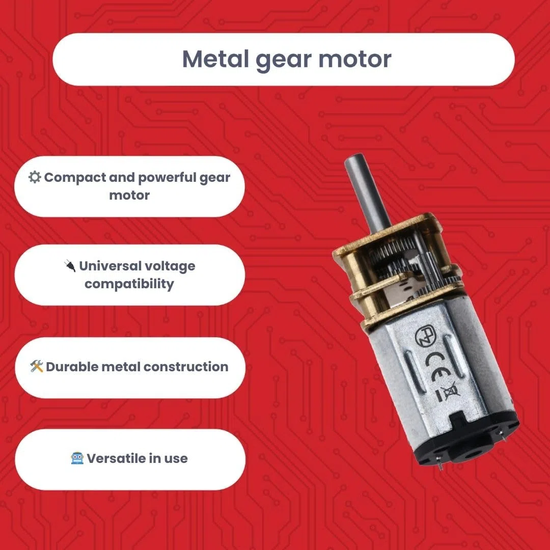 AZDelivery 3x GA12-N20 DC motore con ingranaggio 3-12V Mini motore in metallo (80RPM) Controllo preciso per modellismo, robotica e progetti fai-da-te | Ingranaggio in metallo resistente