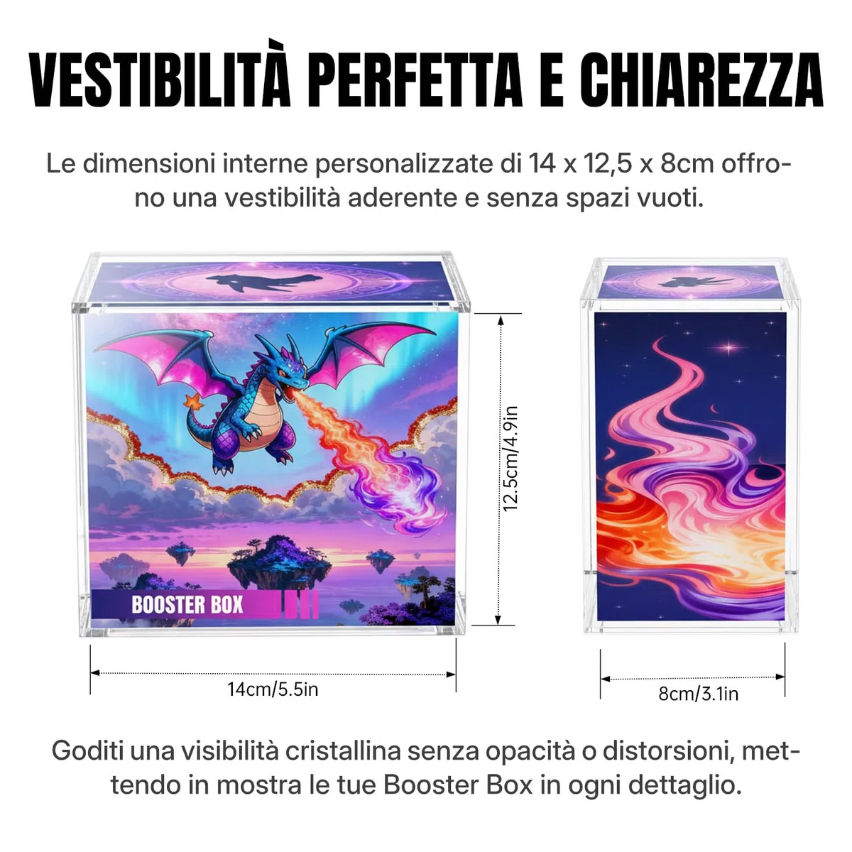 Wigearss Scatola Magnetica Acrilica, Custodia Protettiva per Pokemon Booster Box