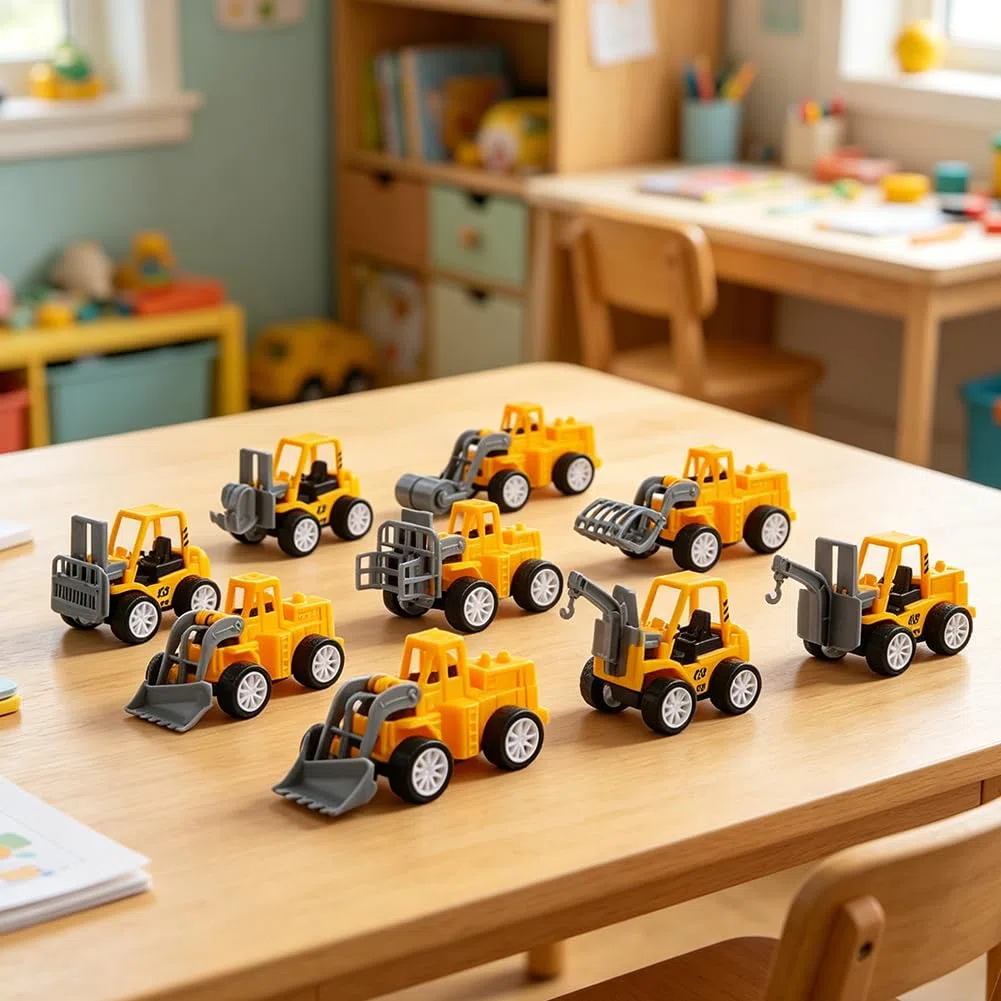 12 Pezzi Camion da Escavatore, Camion di Costruzione Set, Building Decorazione Set Giochi da Veicoli da Costruzione per Da Collezionare, da Esporre, da Regalare